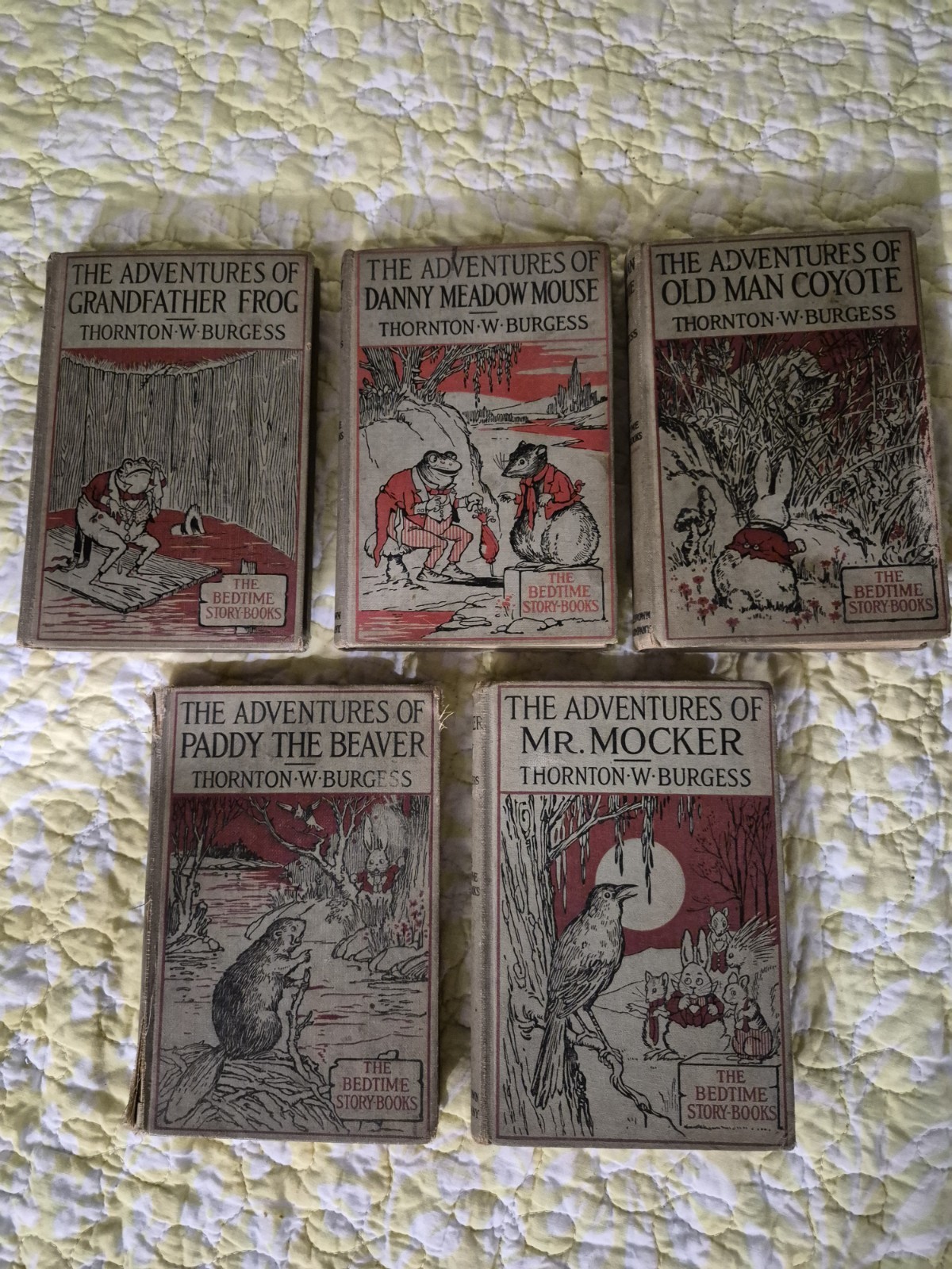 Vintage 1920s Thornton W. Burgess Lot (5) Childrens Stories Books HC