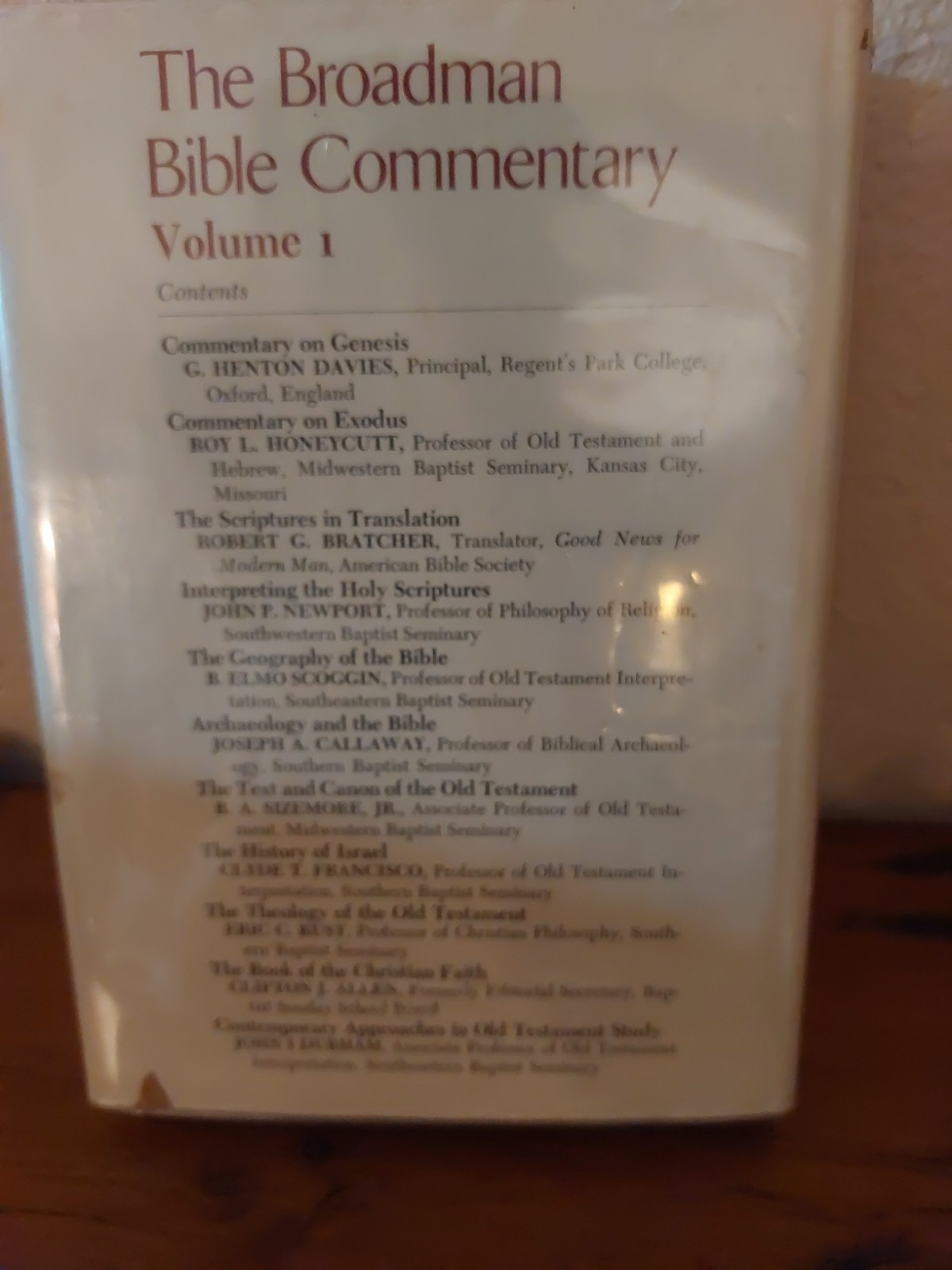 Broadman Bible Commentary Vol 1 Genesis 1969 Controversial 1st Edition Davies