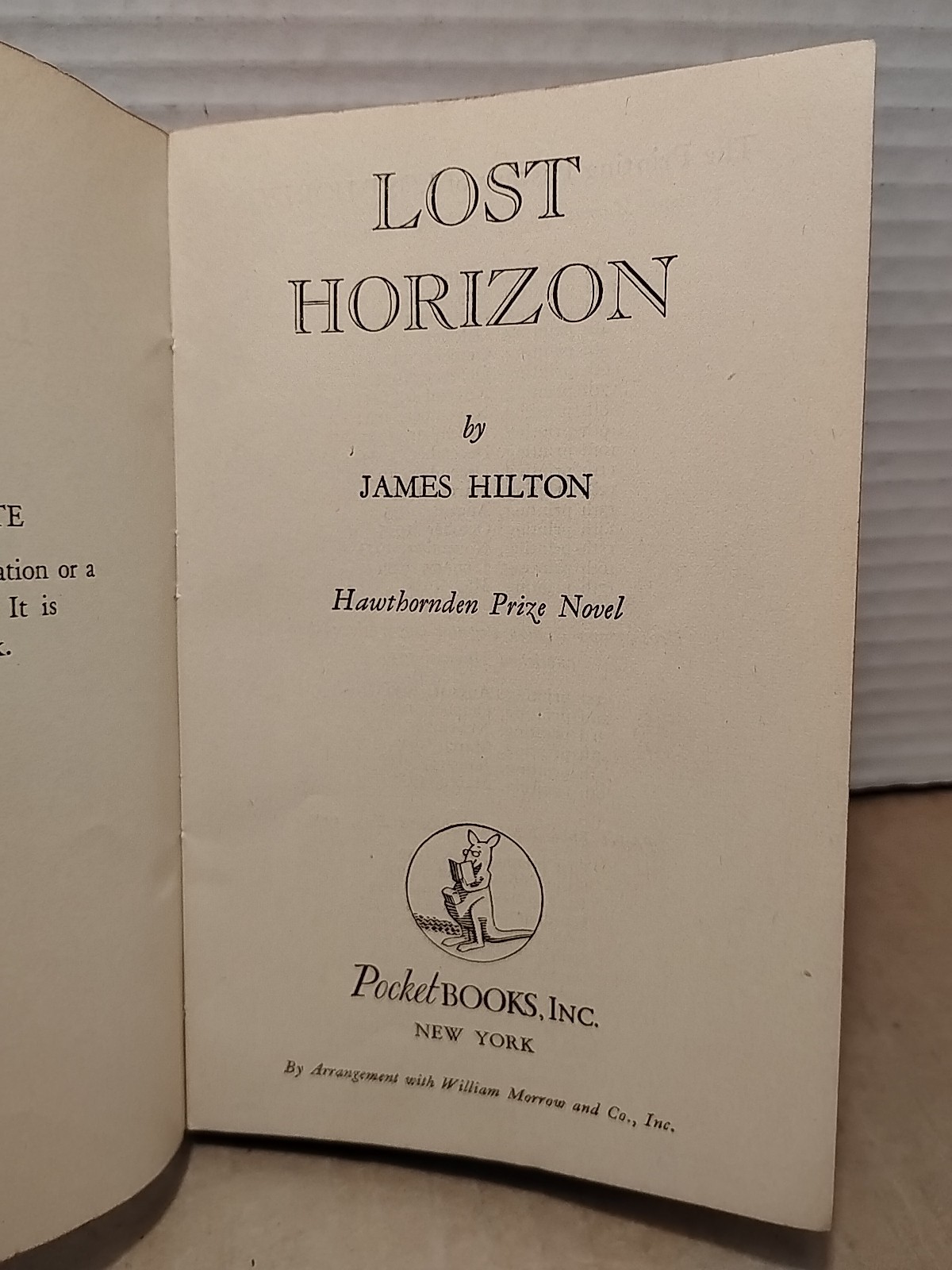 Lost Horizon by James Hilton – 1941 – Pocket Books – Vintage Paperback