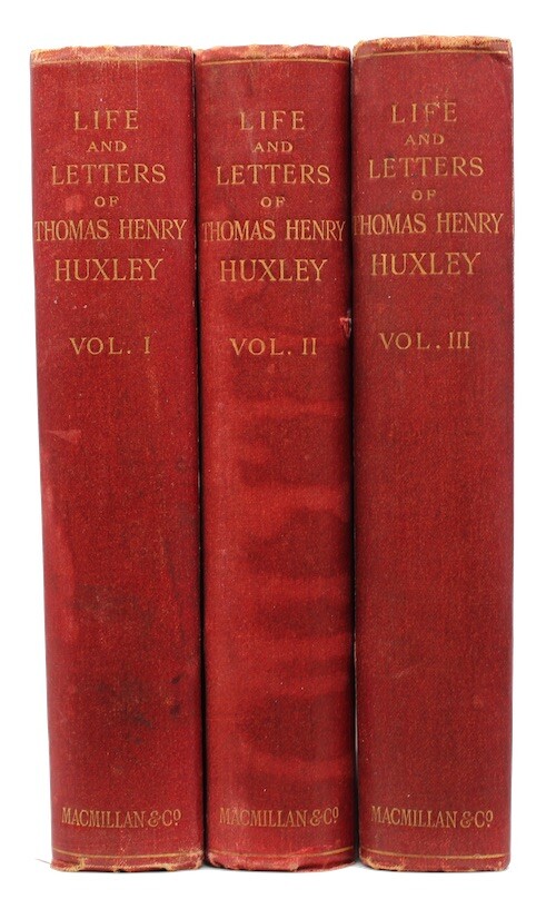 1903 LIFE OF THOMAS HUXLEY Natural History CHARLES DARWIN „Presentation Copy“