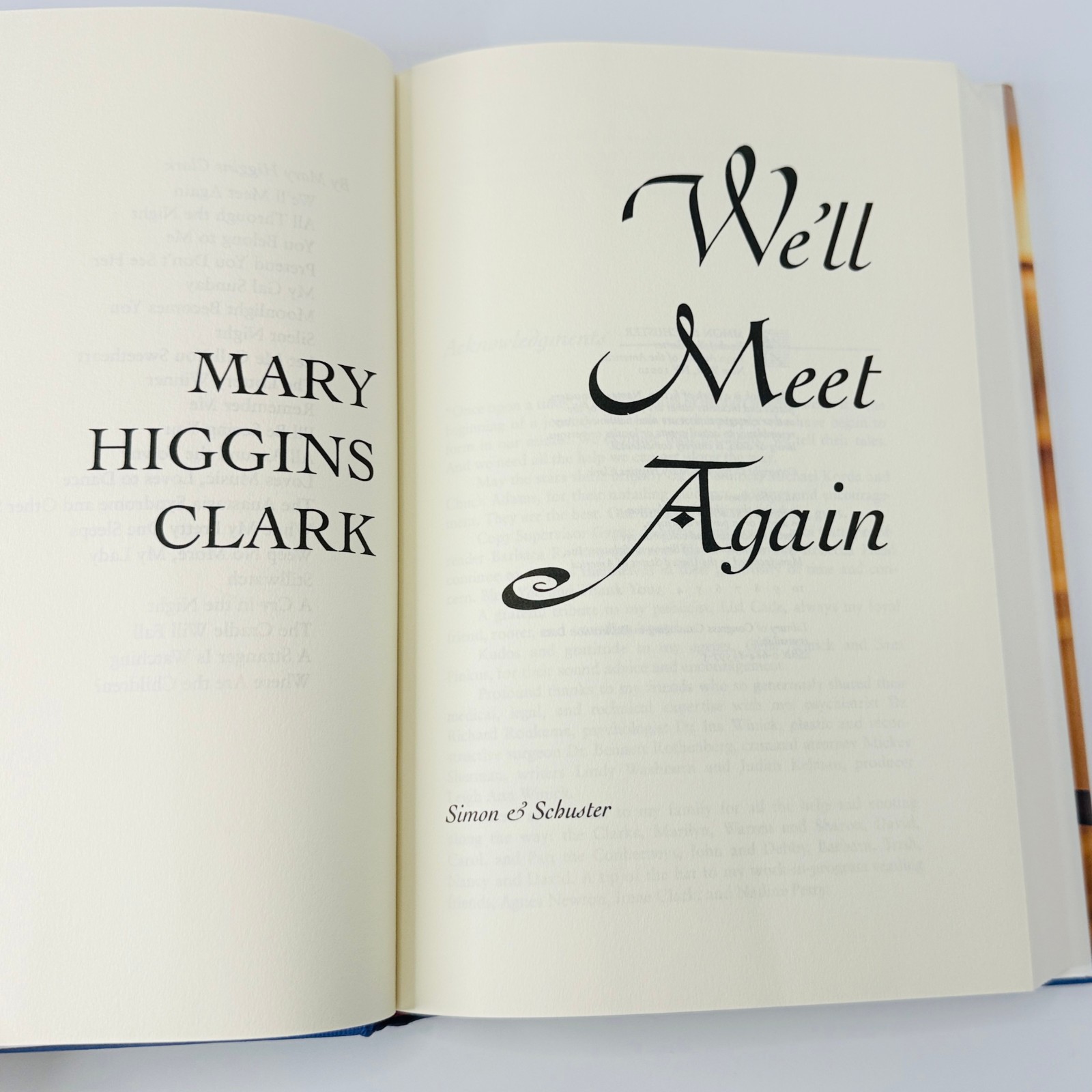 ? WE’LL MEET AGAIN — Mary Higgins Clark (1999) 1st/1st HC DJ