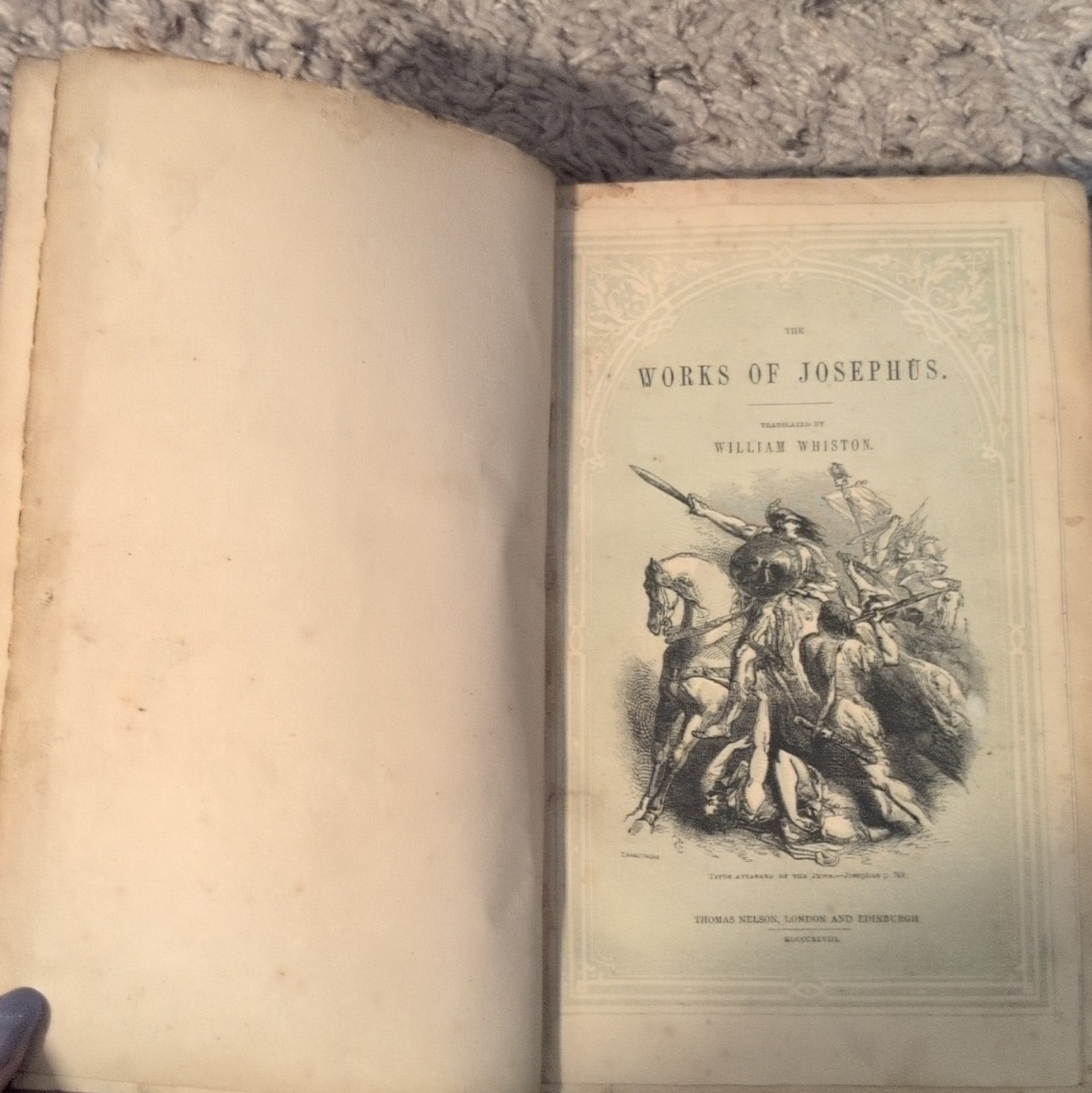 Flavius Josephus Works of Josephus Whiston, Illustrated Leather, English