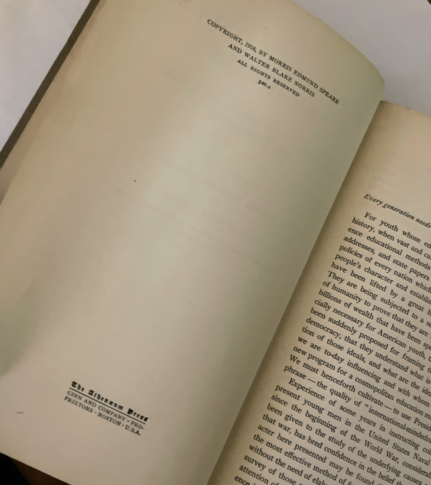 World War Issues and Ideals- Morris Edmund Speare & Walter Blake Norris WW1 WW1
