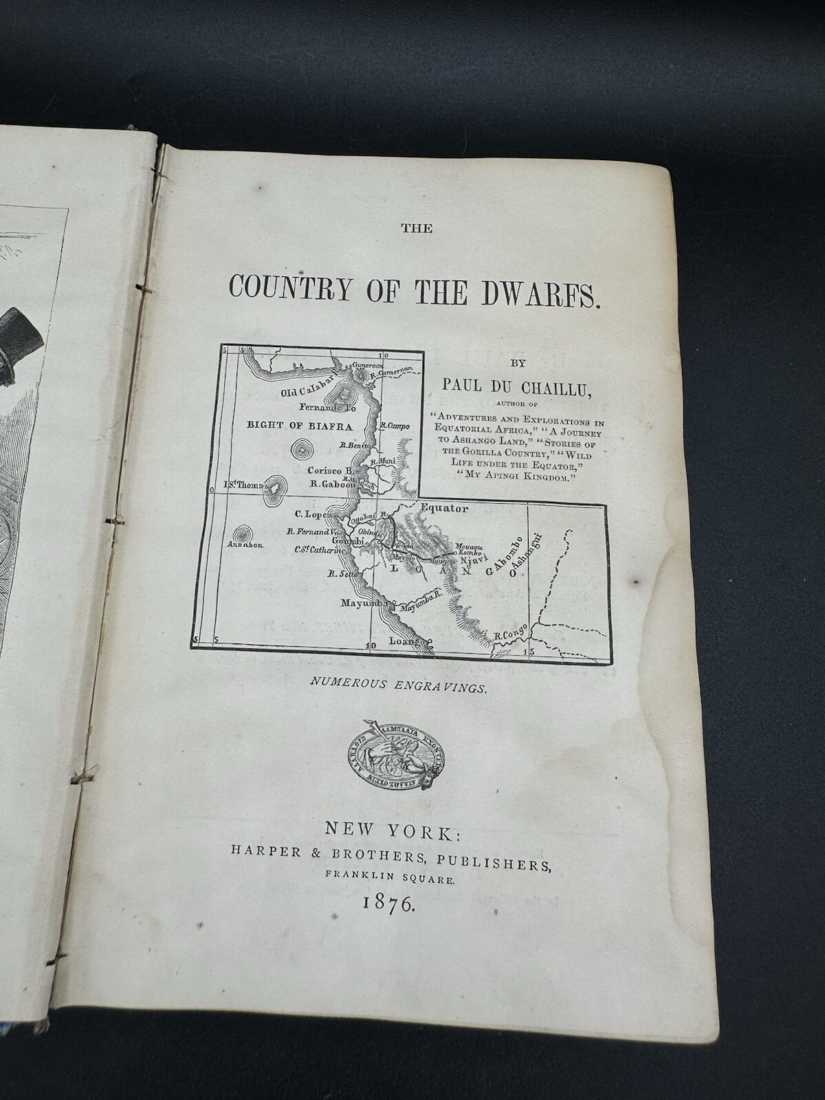 1871 The Country of the Dwarfs Pygmy, Paul Du Chaillu 1st ed. Hard Copy Book HTF