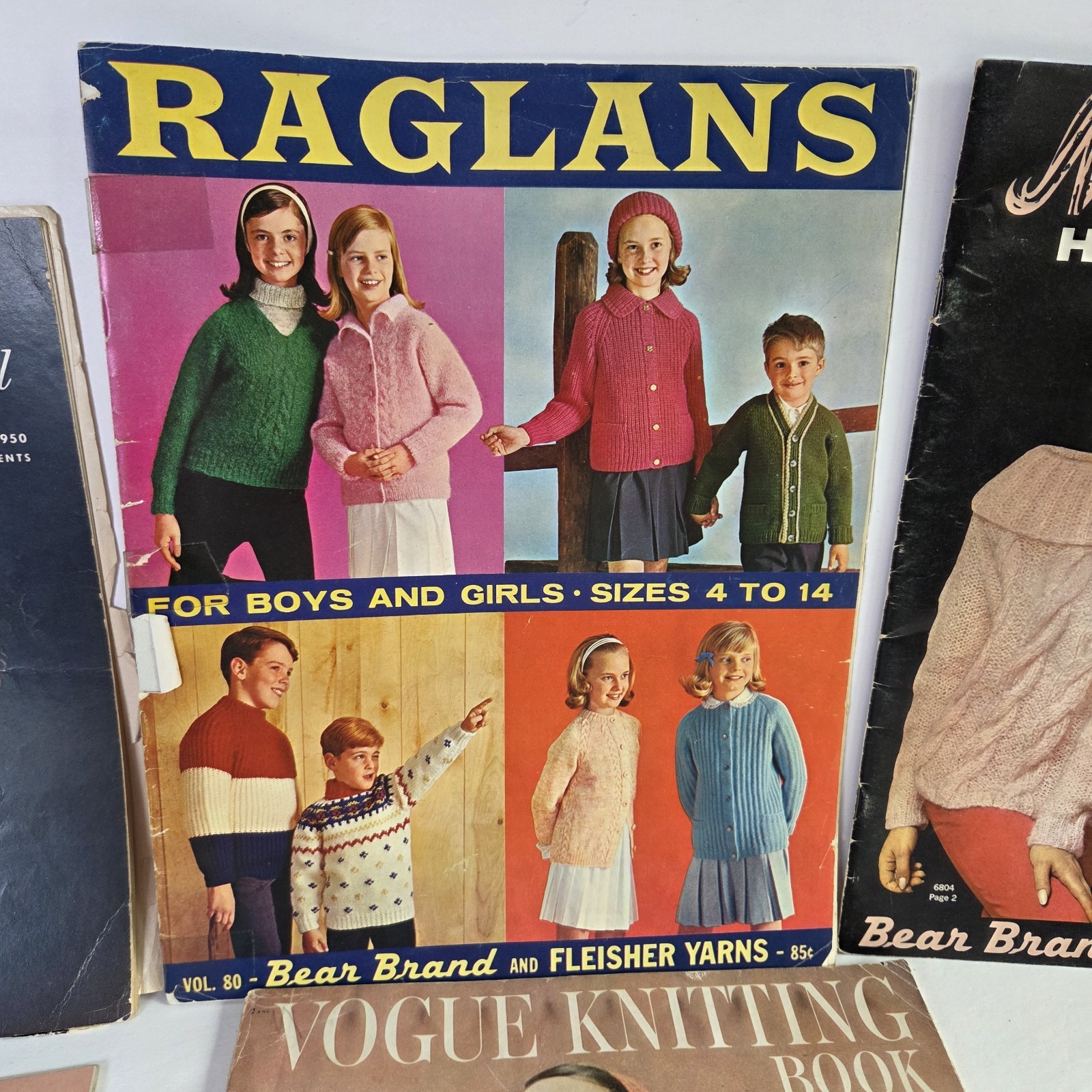 6 Crocheting/Knitting Pattern Vintage DIY Magazines 1940s-50s-60s Vogue Fashion