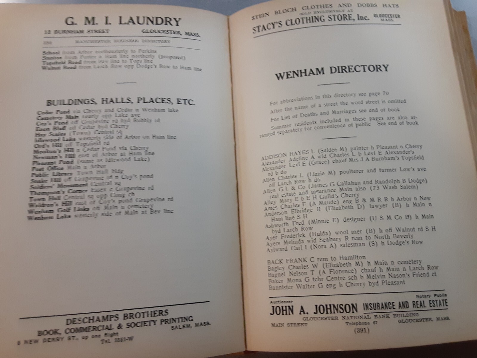 ANTIQUE 1924 GLOUCESTER MASSACHUSETTS DIRECTORY BOOK IUC HTF
