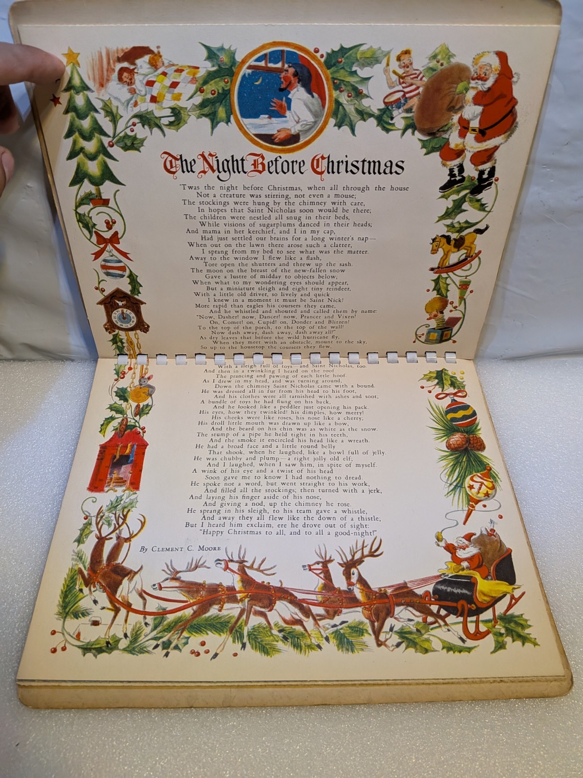 1949 Christmas Time in Action Vintage Pop-up Book Walter Phillips William Tilley
