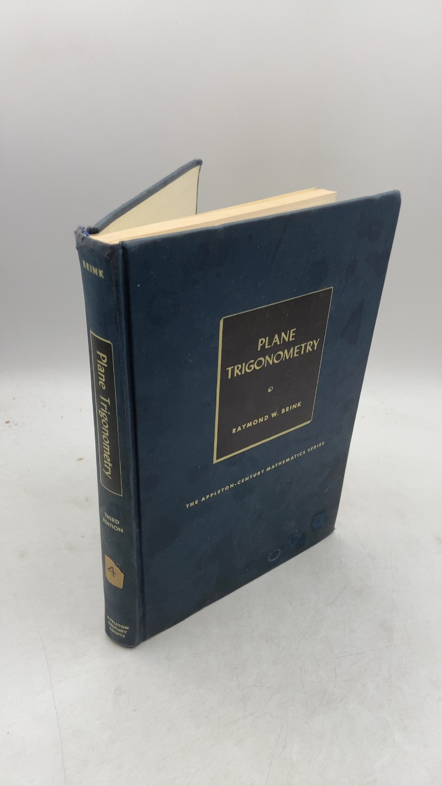 Plane Trigonometry Raymond W. Brink Hardcover Third Edition 1959