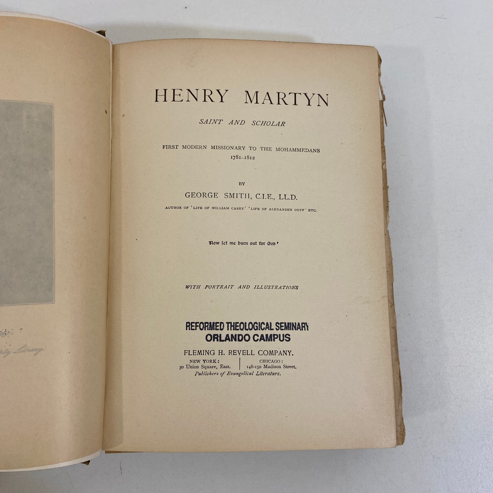 Henry Martyn Saint & Scholar George Smith Antique Ex Library HC Revell Theology