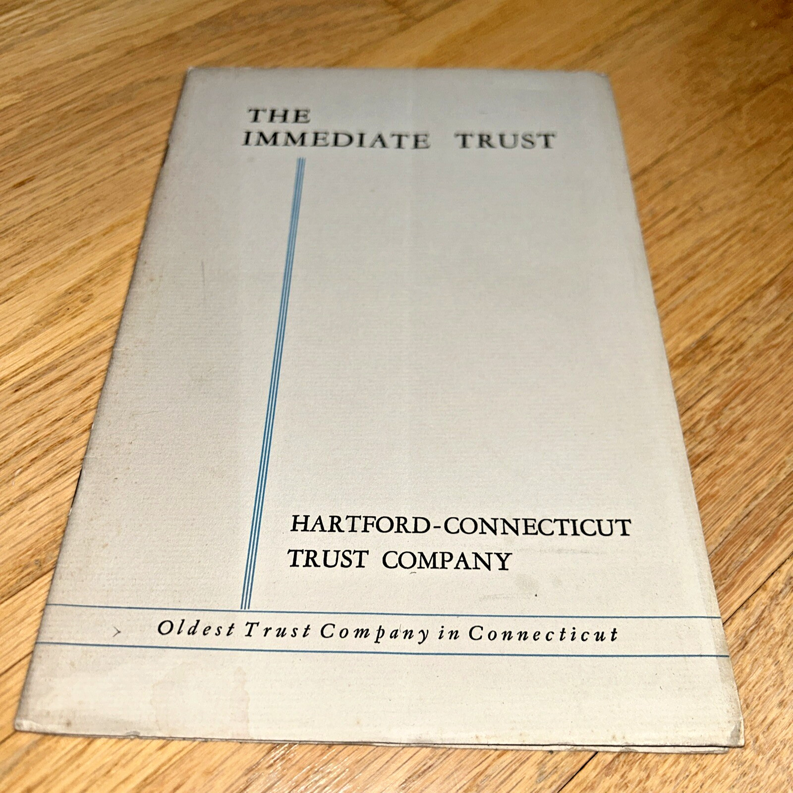 1920’s HARTFORD-CONNECTICUT TRUST COMPANY „The Immediate Trust“ Book