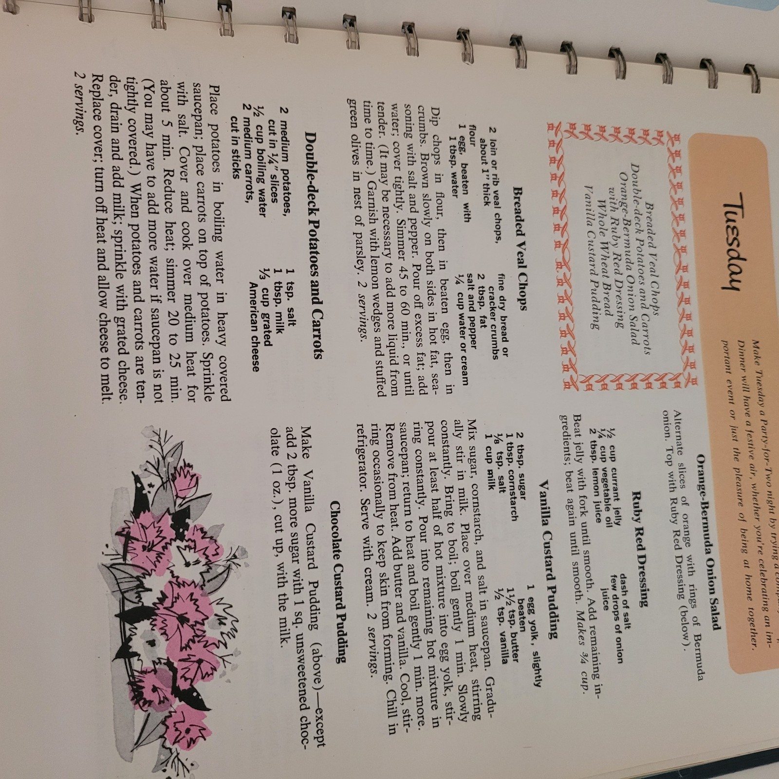 Betty Crocker’s Dinner for Two Cookbook 1964 Spiral Bound Vintage Hardcover Antq