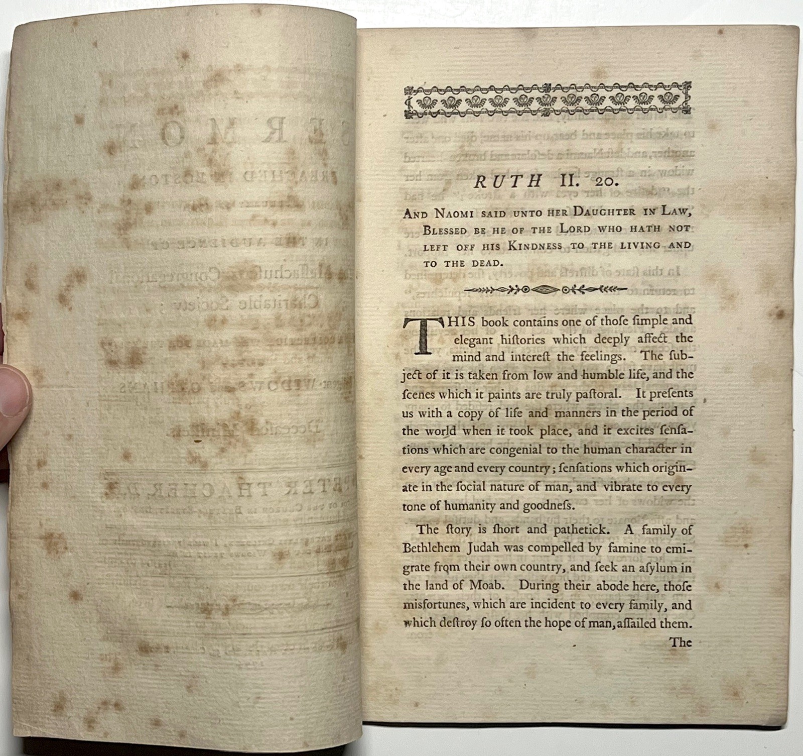 1795 SERMON MASSACHUSETTS CHARITABLE SOCIETY WIDOWS ORPHANS THACHER 1ST ED RARE!