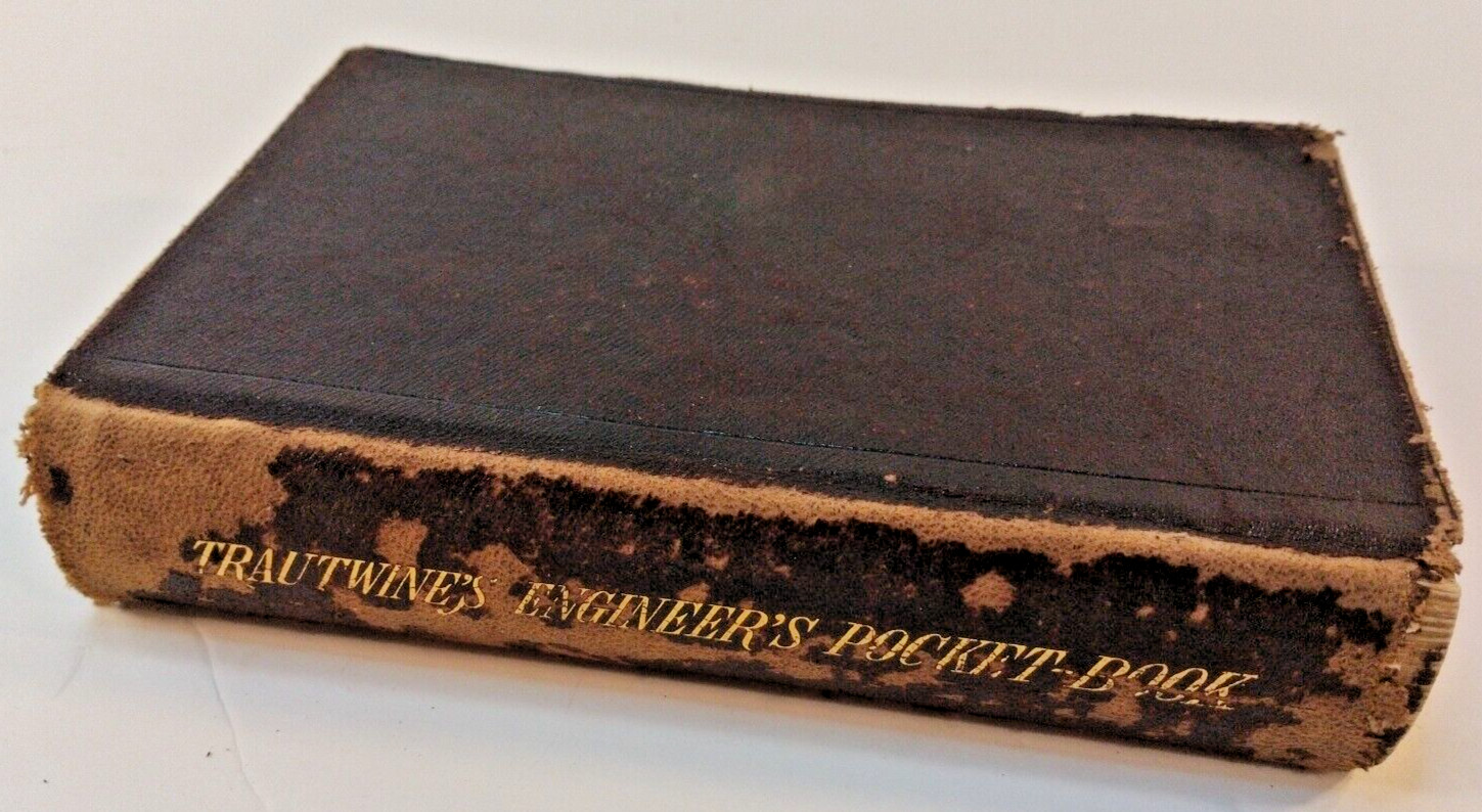 1887 Trautwine’s Civil Engineers Pocket Book Antique Advertising Leather Cover