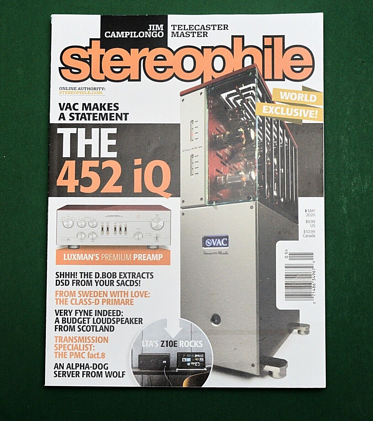 Stereophile May 2020 VAC 452iQ, Fyne Audio F301, Wolf Alpha 3SX, Primare A35.2