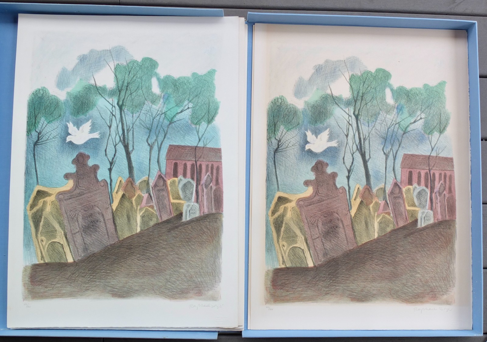 Raphael Soyer & Isaac Bashevis Singer 1970 Signed Folio With Stories & 24 Prints