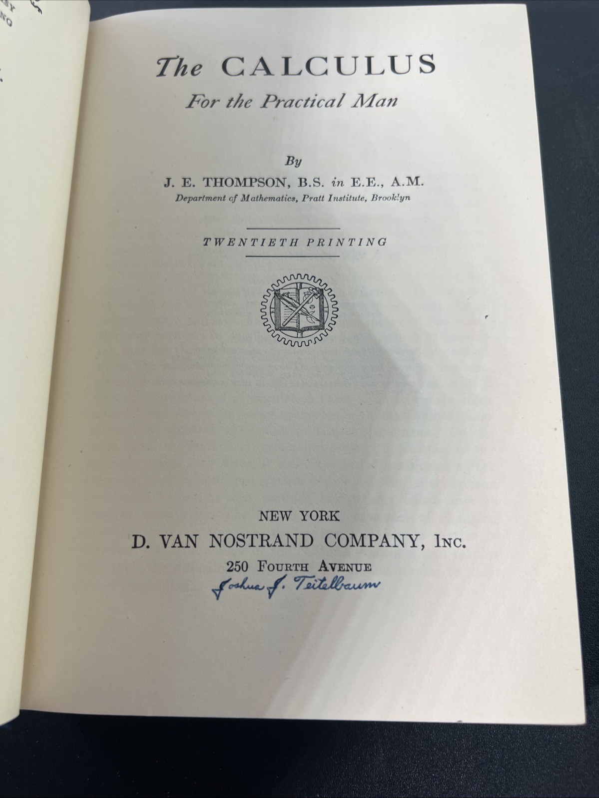J E Thompson Mathematics For Self Study 5 Vol Set Practical Man Van Nostrand