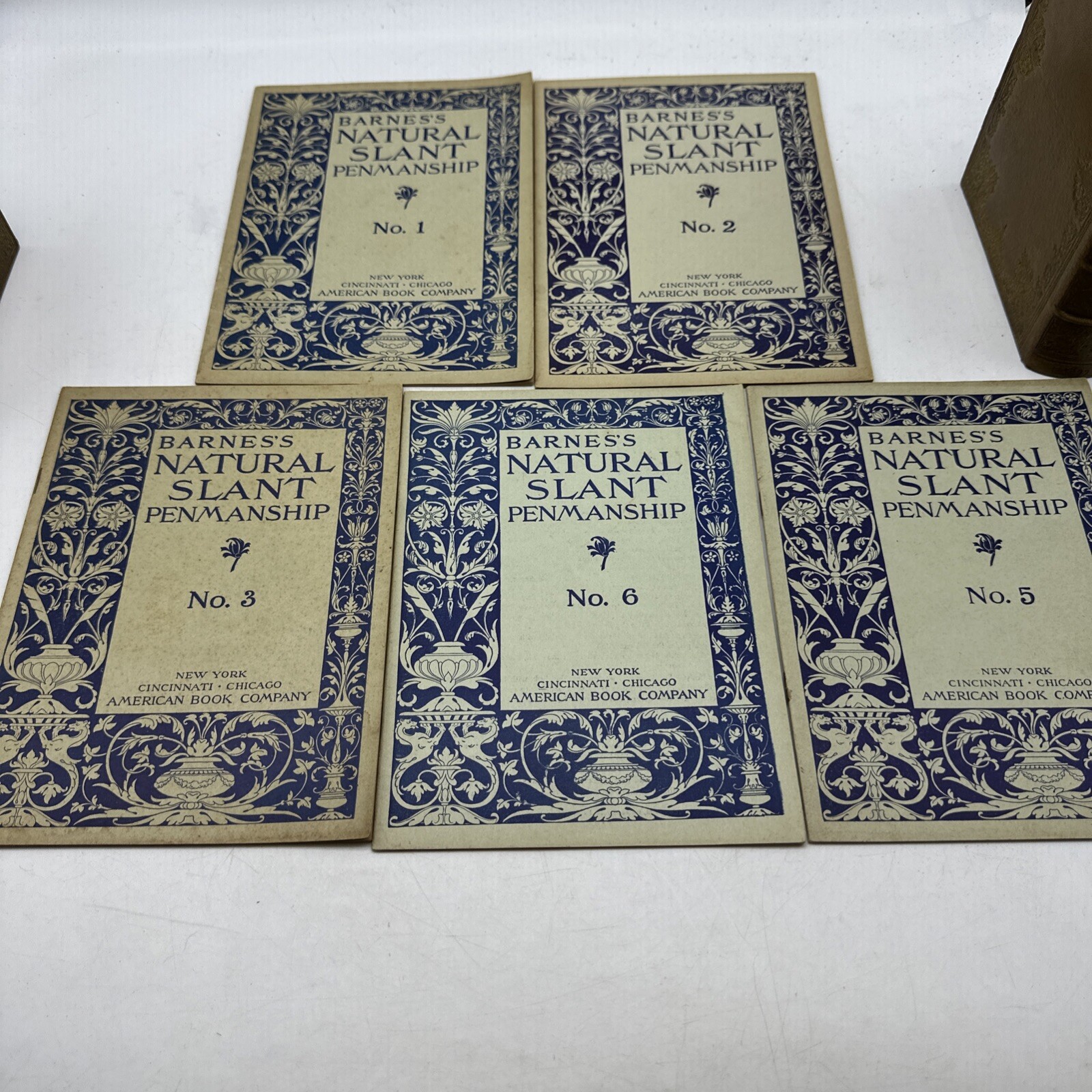 Barnes“s Natural Slant Penmanship Copybooks Set #1 2 3 5 6 Antique (39)