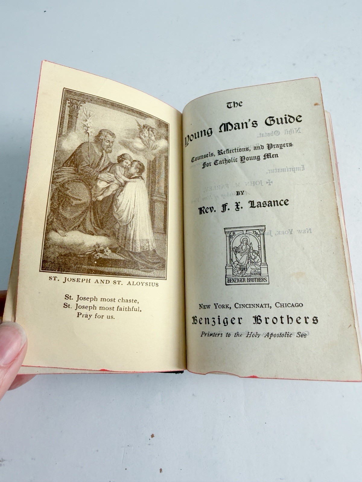 The Young Man’s Guide Lasance 1910 Catholic Devotional Book