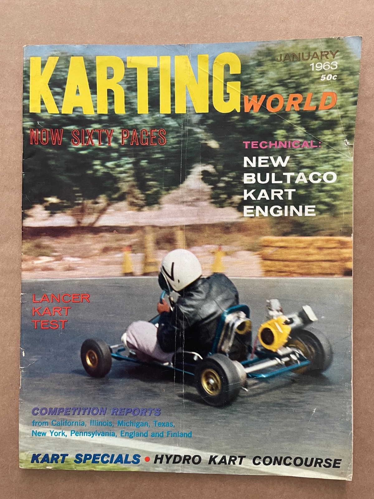 Vintage KARTING WORLD Magazine January 1963 Lancer kart GO-KART