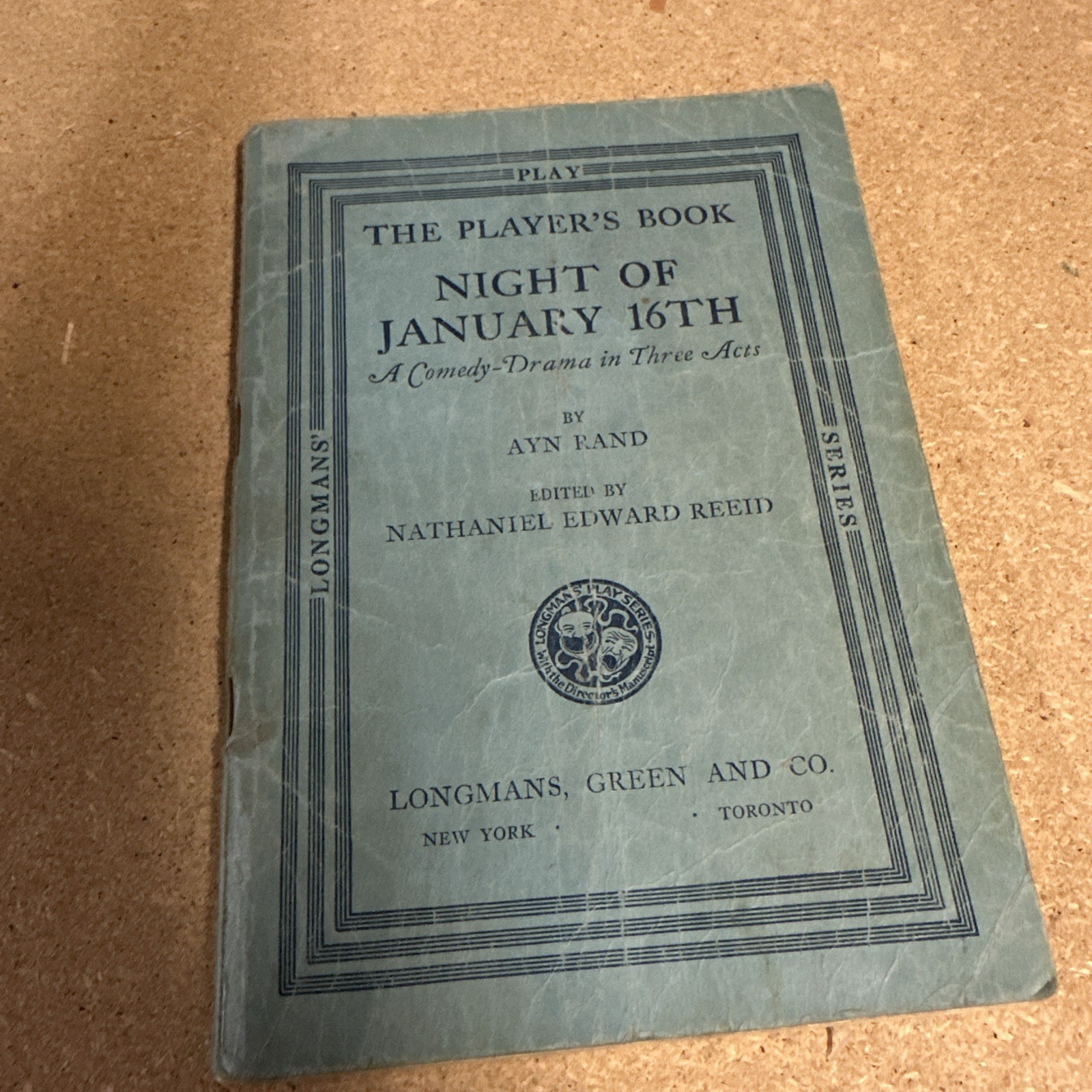 Night Of January 16th By Ayn Rand PB 1936 Longmans Green Co The Player’s Book