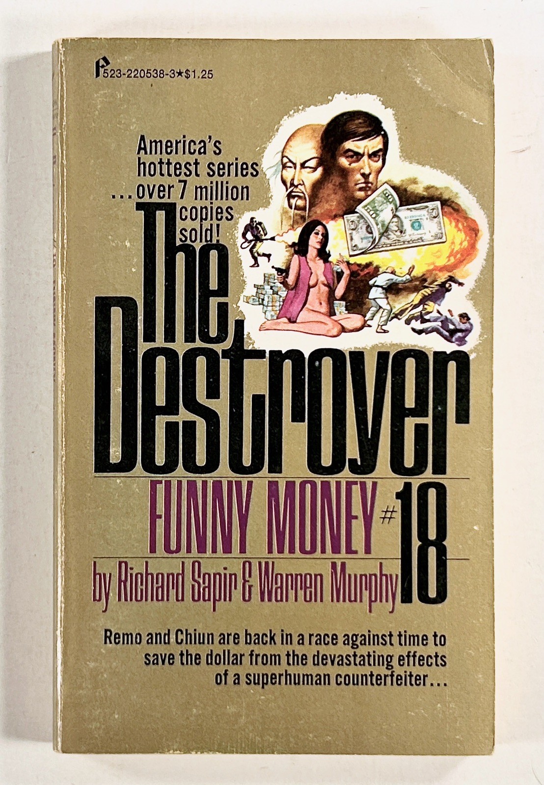 1975 THE DESTROYER #18 „Funny Money“ PULP ACTION SERIES Remo WIlliams PINNACLE