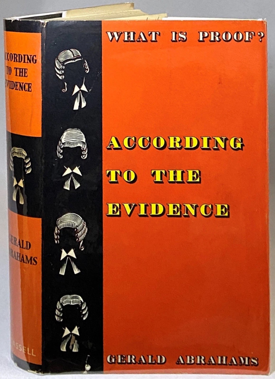 1958 ACCORDING TO THE EVIDENCE Vintage Book CRIMINAL LAW True Crime ABRAHAMS 1ST