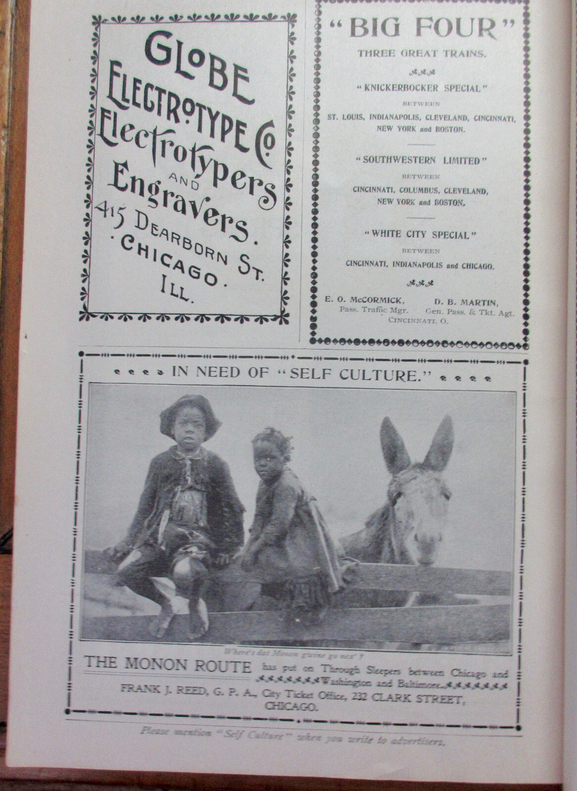 SCARCE Self-Culture A Magazine of Knowledge April 1897 Black Interest R.R. Ads