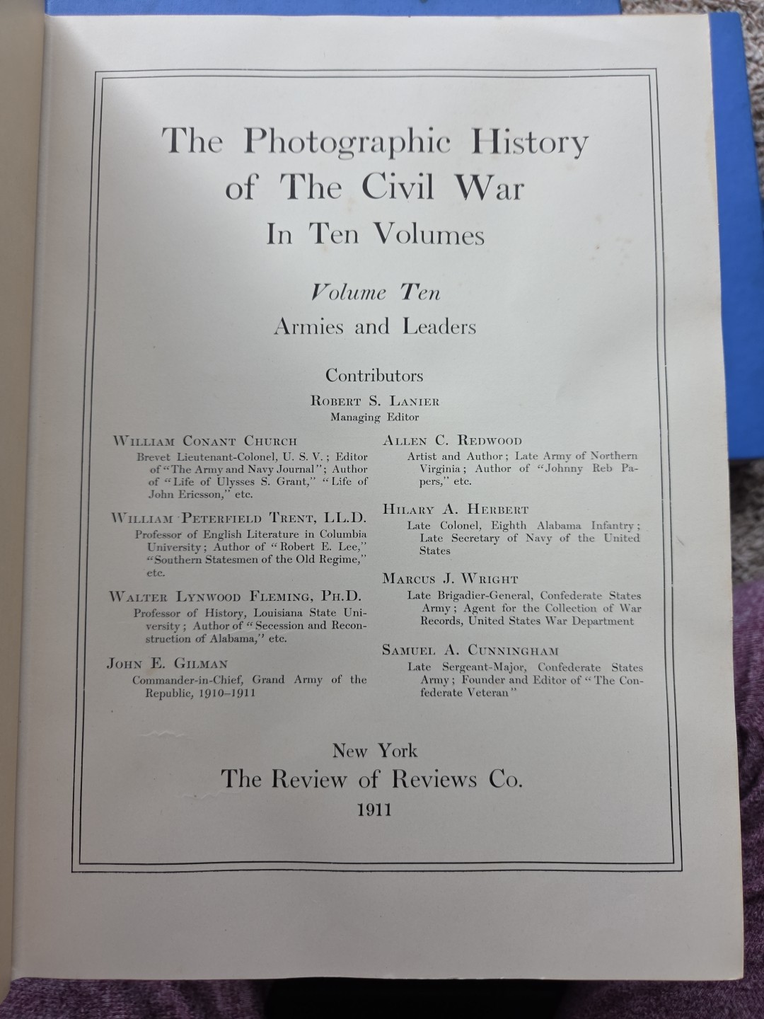 Photographic History of the Civil War, Miller ~ Complete 10 Volume Set, 1911 1st