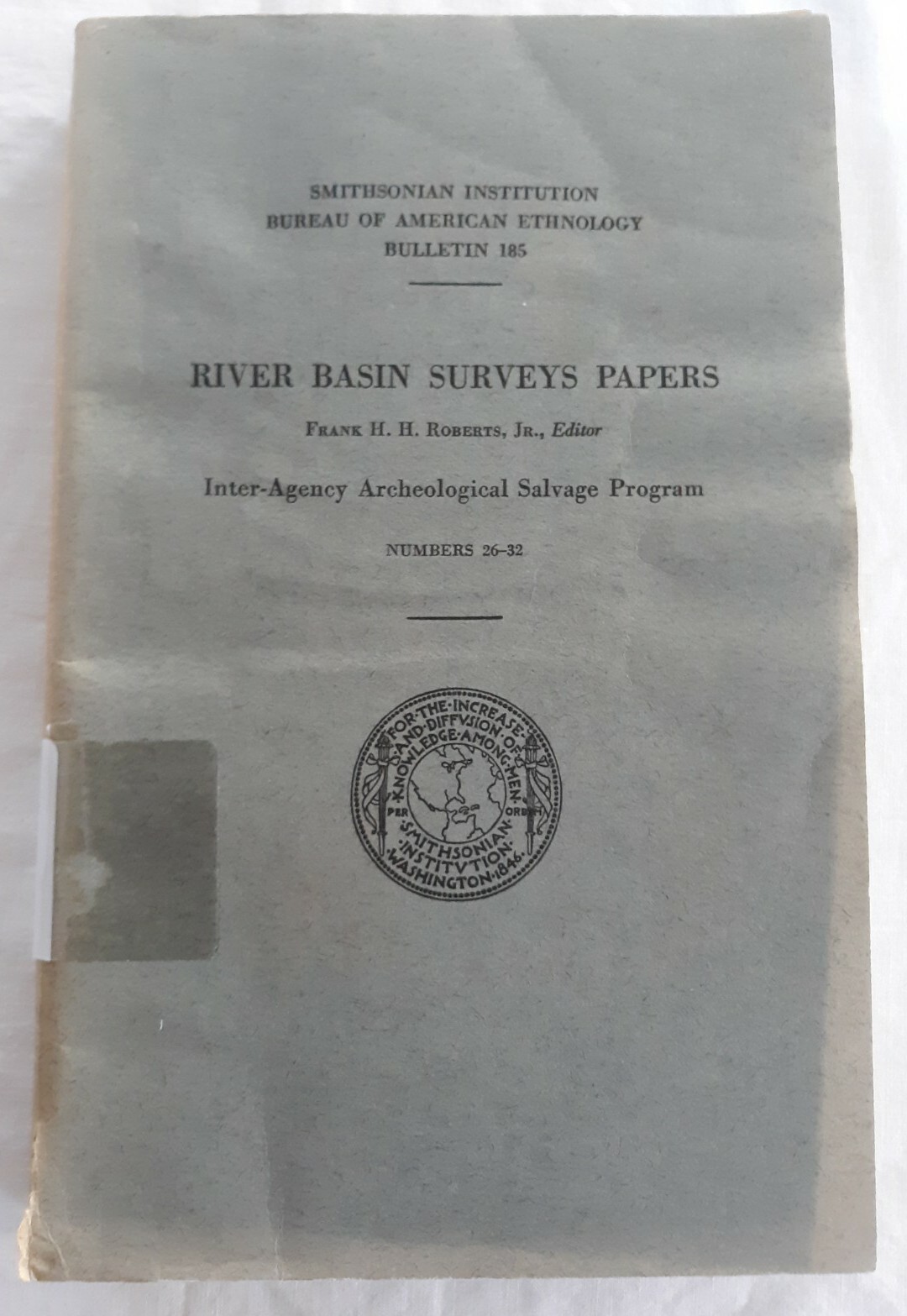 Smithsonian River Basin Surveys, N. Dakota, Montana, Kansas PB 1963 X-lib Fair