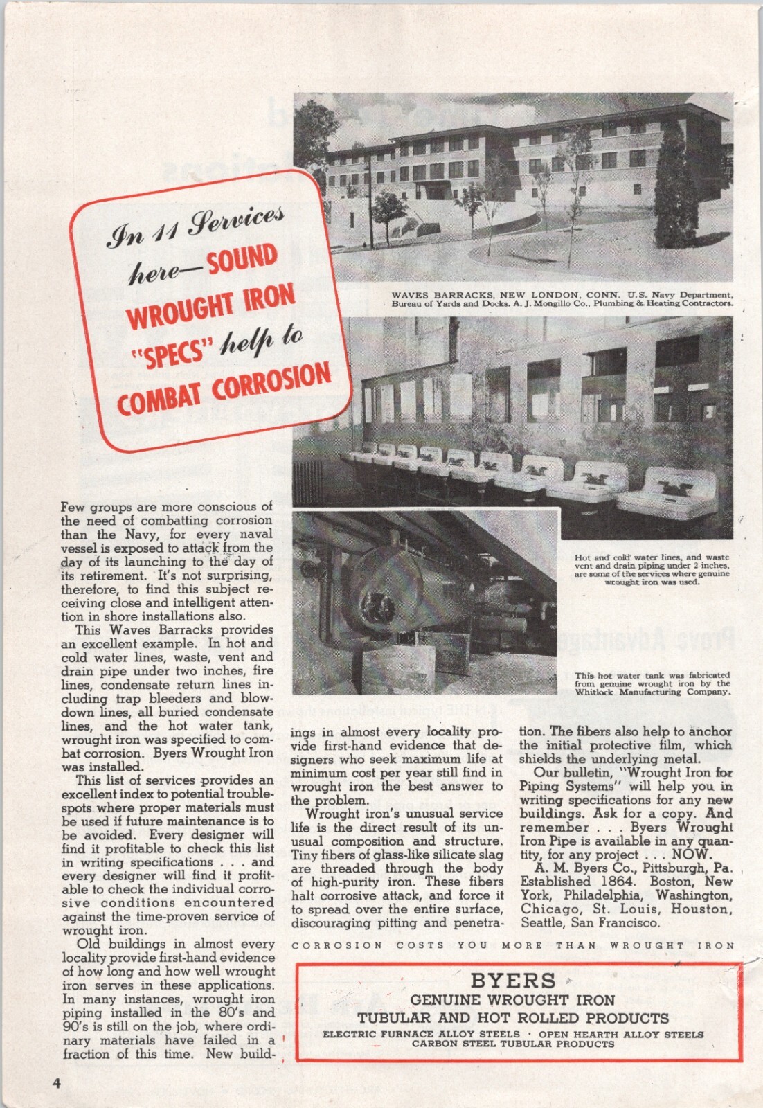 1945 Print Ad * WAVES Barracks New London CONN CT