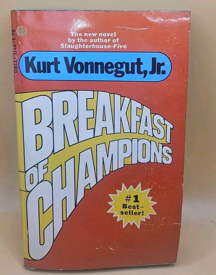 Breakfast Of Champions Paperback Kurt Vonnegut Jr., 1st Dell Printing 1975