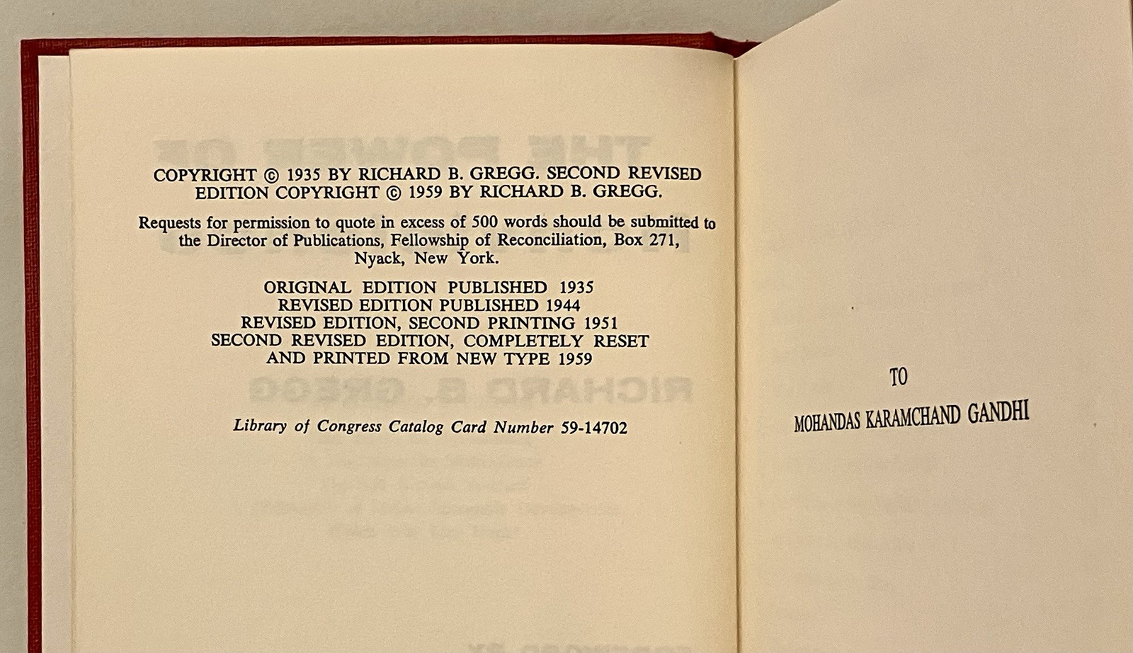 Richard Gregg, Power of Nonviolence, Martin Luther King intro, 1959, MLK Jr rare