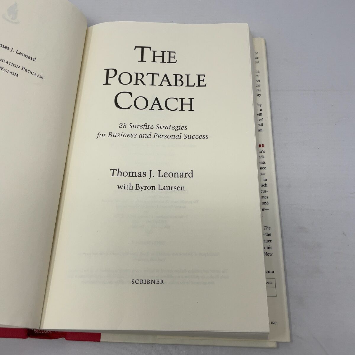 The Portable Coach by Thomas J. Leonard HC First Edition Like New 1998