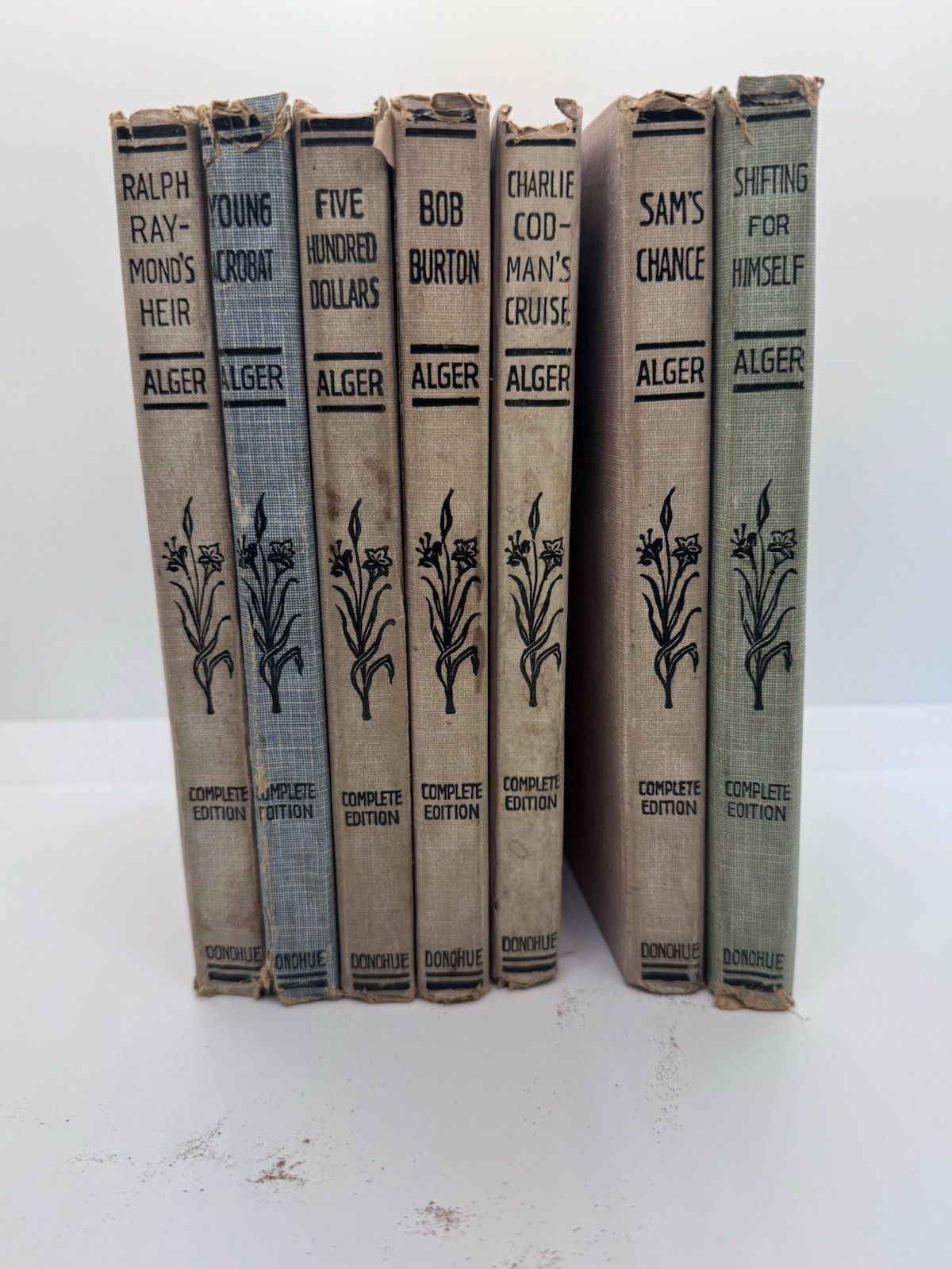 Lot of 7 Antique Horatio Alger Jr. Hardcover Books M.A. Donohue Complete Edition