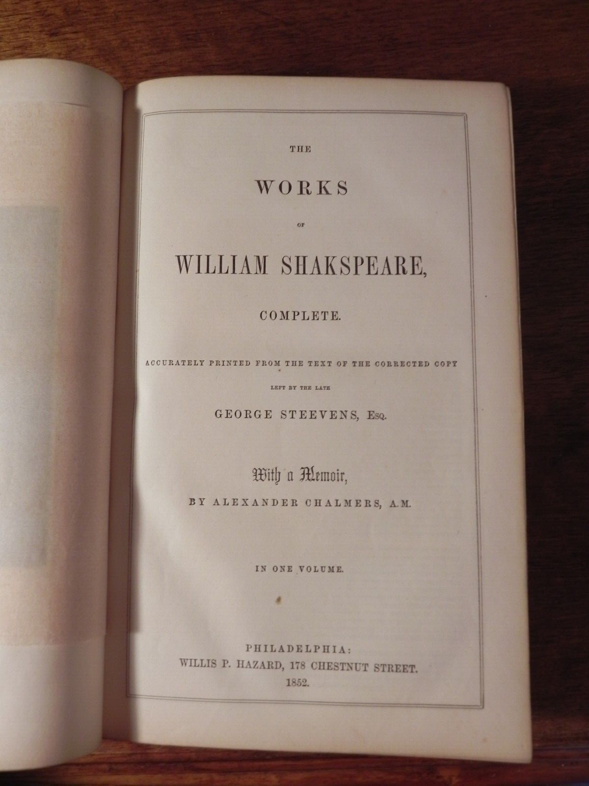 The Works of William Shakspeare Complete by Alexander Chalmers 1852 HC