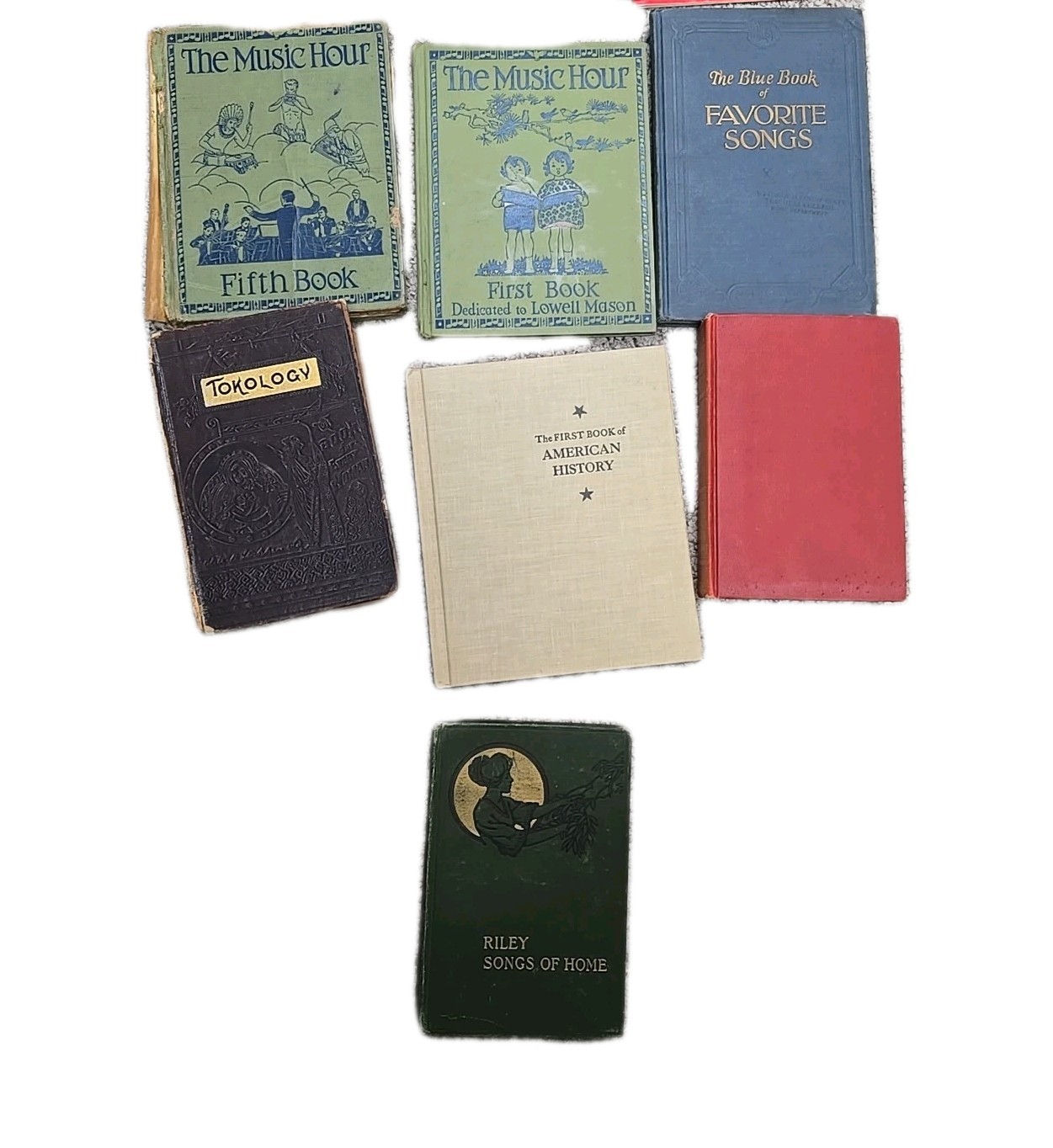 Lot of 7 Vintage Mixed Authors History, Songs Tokology Hardcover Table Top Books