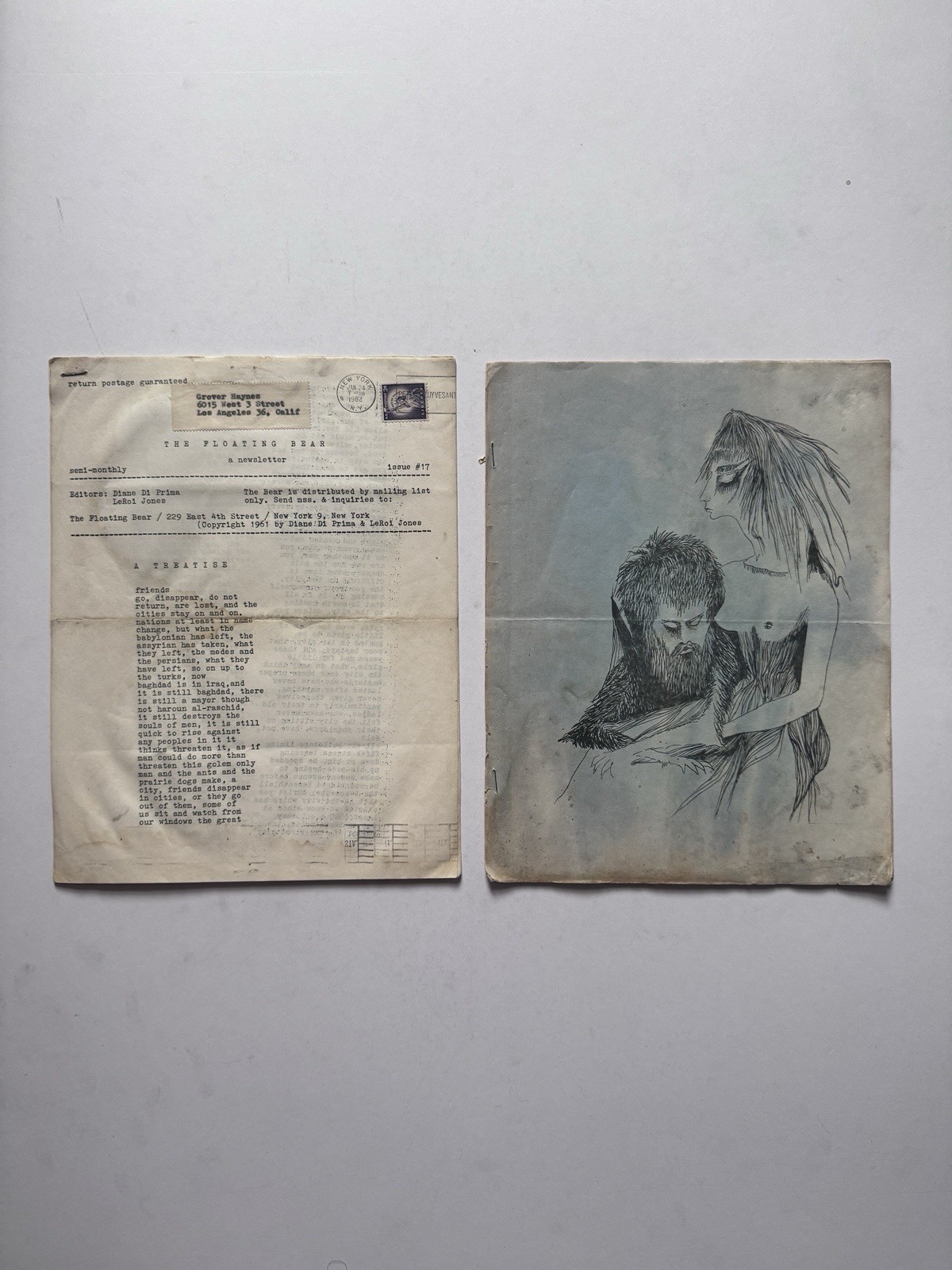 The Floating Bear Issues 17 & 35 Ed. Diane Di Prima LeRoi Jones 1961/68 Poetry