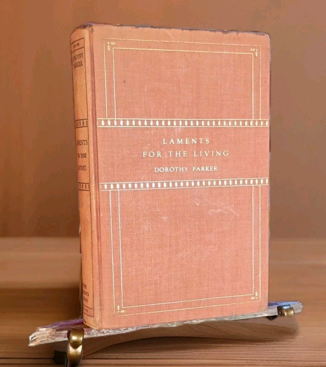 1930 Dorothy Parker LAMENTS FOR THE LIVING 1st Edition Viking Press BRIGHT GILT