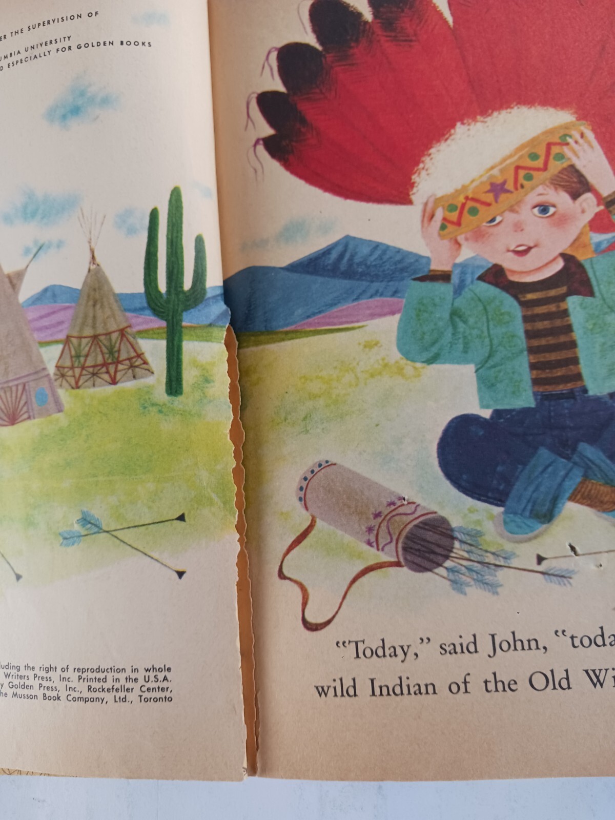 a Little Golden Book I’M AN INDIAN TODAY by Kathryn Hitte ©1961 1st Edition, 425