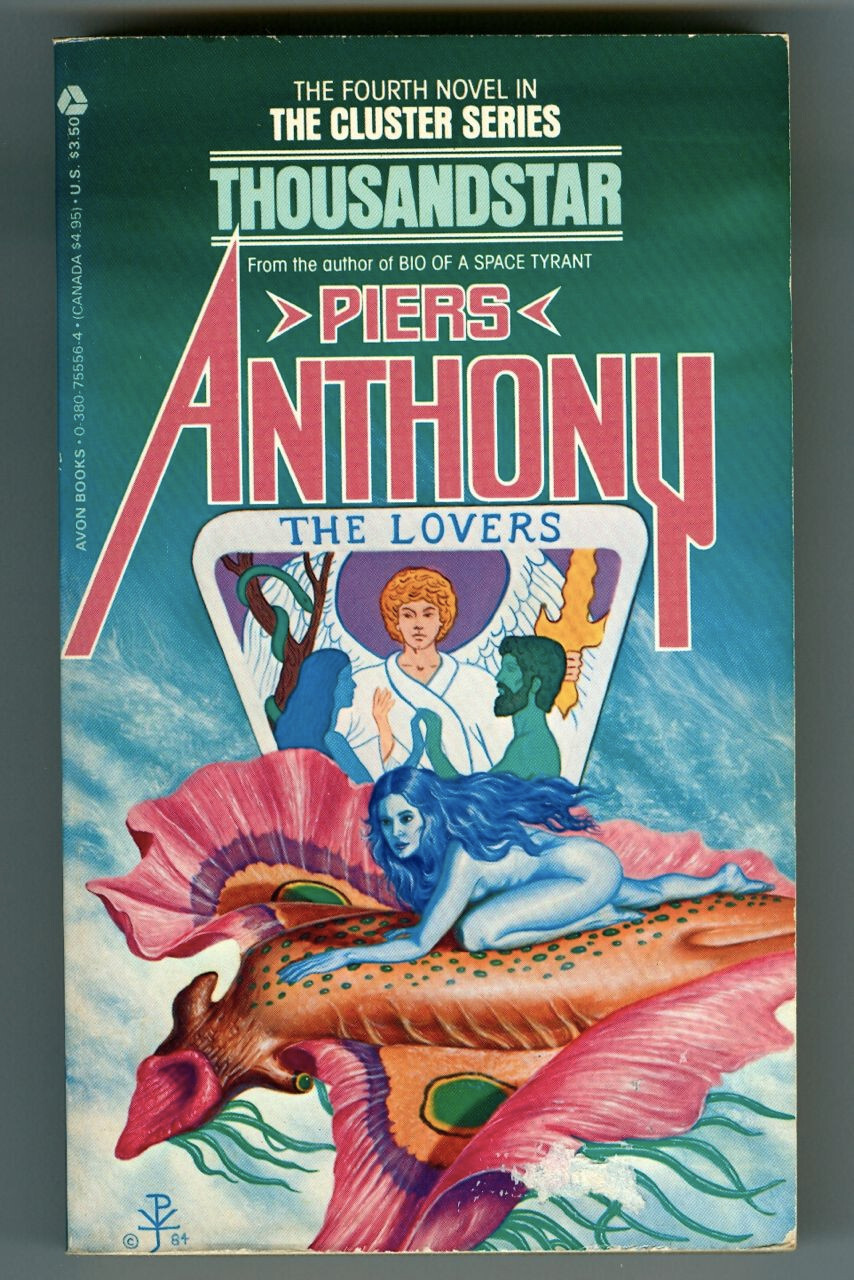 THOUSANDSTAR by Piers Anthony! Vintage 1980 AVON Paperback Book! CLUSTER Series!