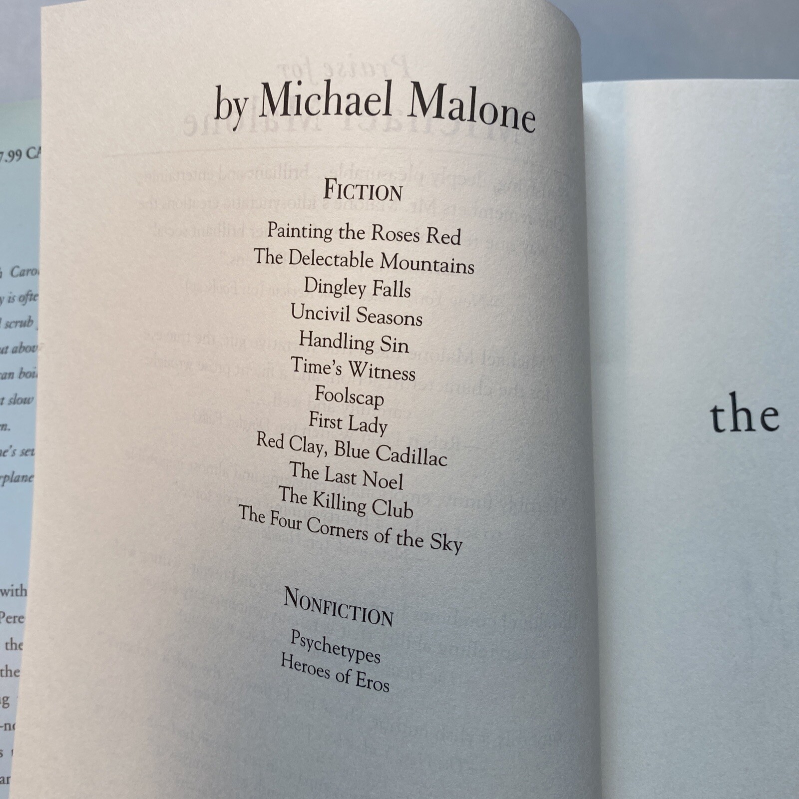 Signed First Edition „the four corners of the sky“ Michael Malone 2009