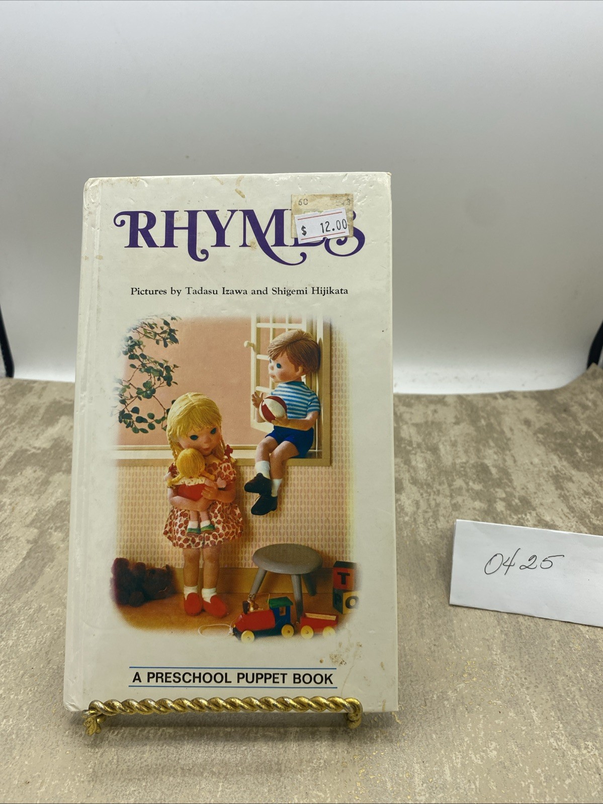 RHYMES HC 1976 Board Book Grossett & Dunlap A Preschool Puppet Book