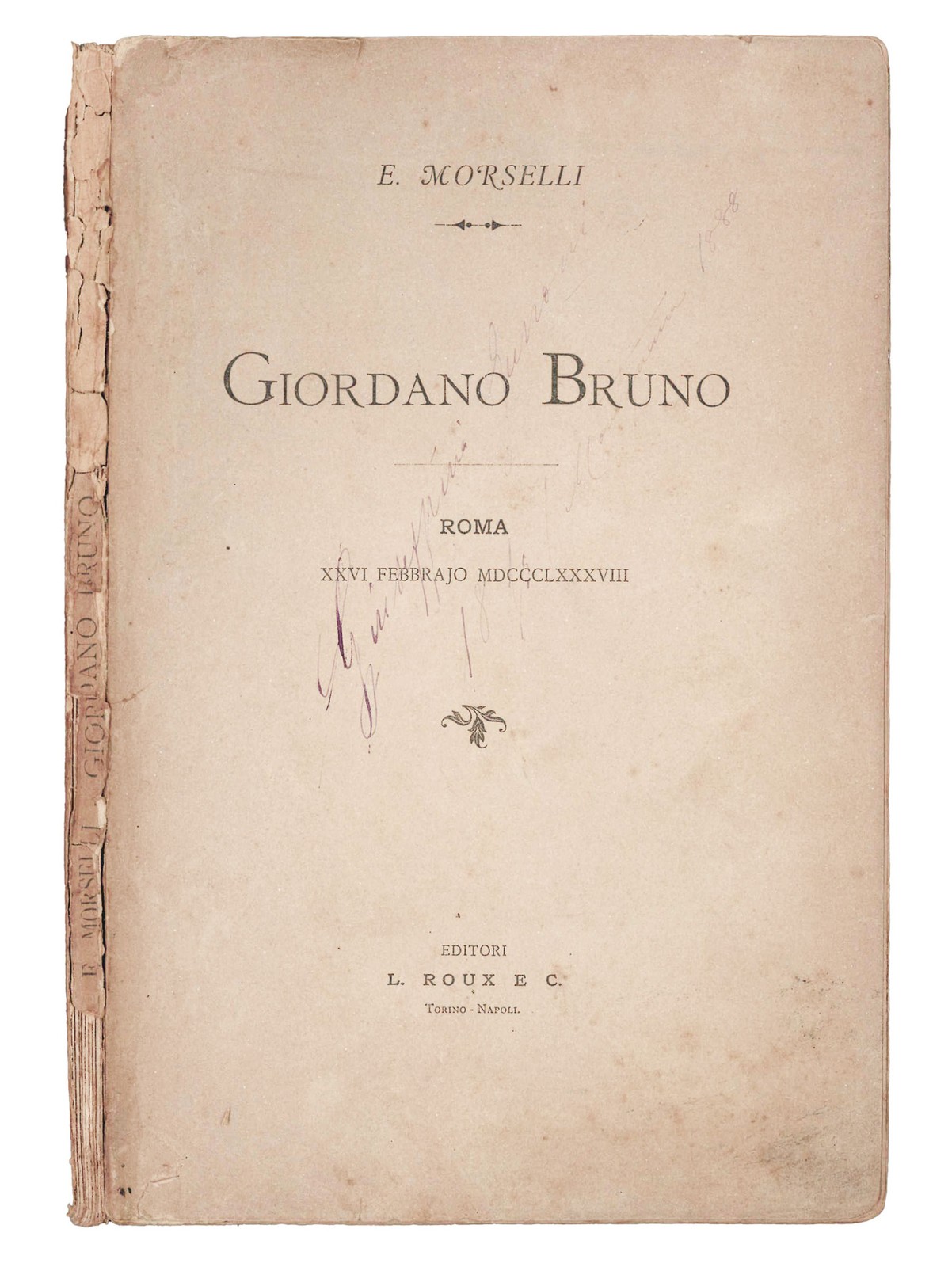 Giordano Bruno. Commemorazione pronunciata nell’aula magna del Collegio Romano.