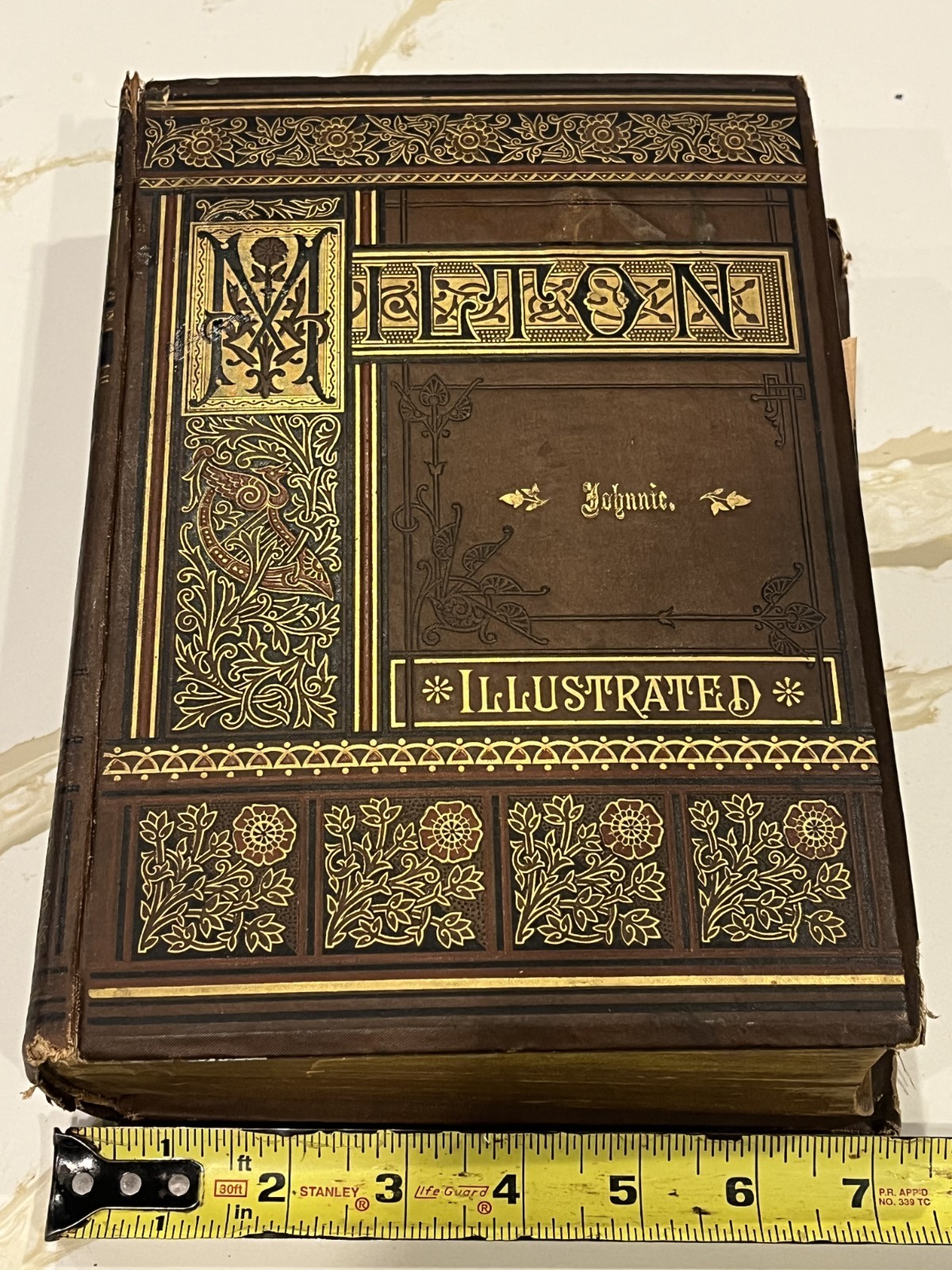 Vintage Hard Back Book: Miltons poetical works illustrated Vol 1 Circa 1880-1886
