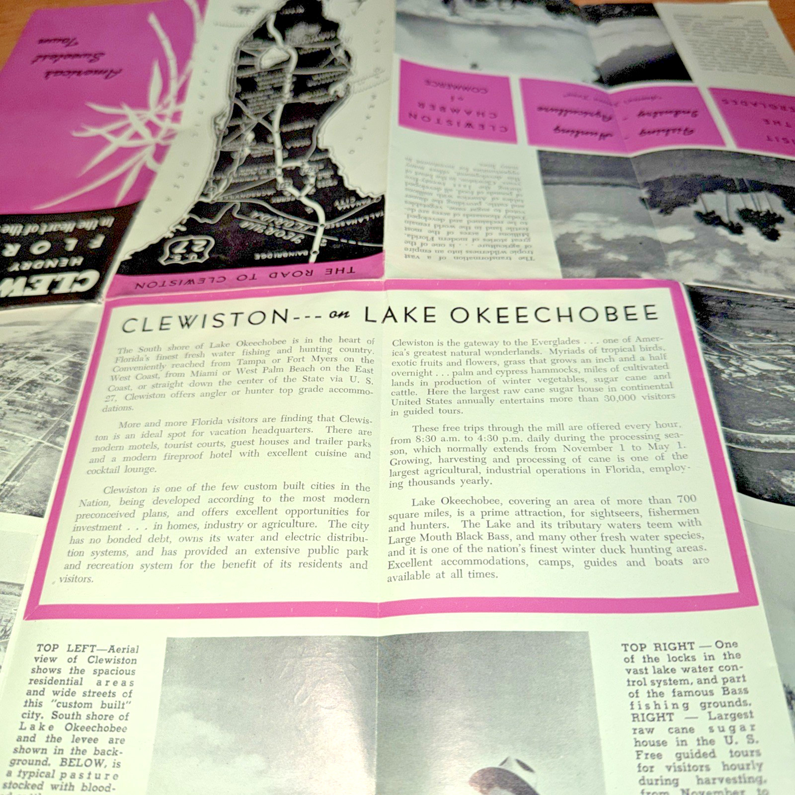 1950’s CLEWISTON, HENDRY COUNTY FLORIDA Brochure – LAKE OKEECHOBEE