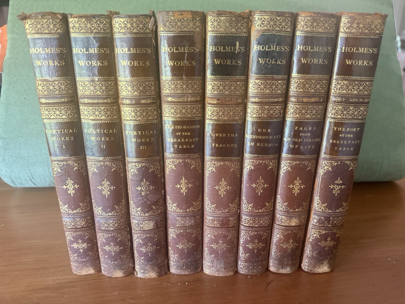 Oliver Wendell Holmes Antique Writings Lot Of 8 1895 Riverside Edition Vol. 1-8