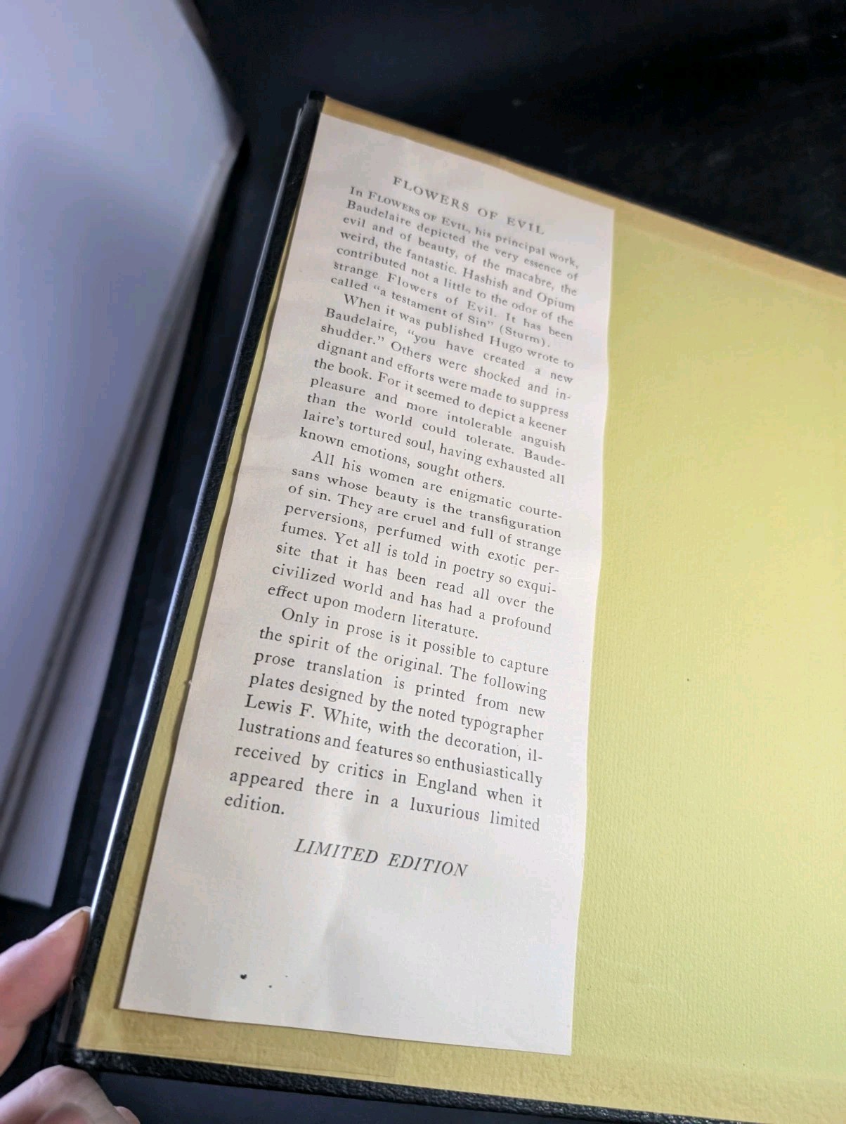 Charles Baudelaire Flowers of Evil 1947 Limited Edition #247/1499 Illustrated LS