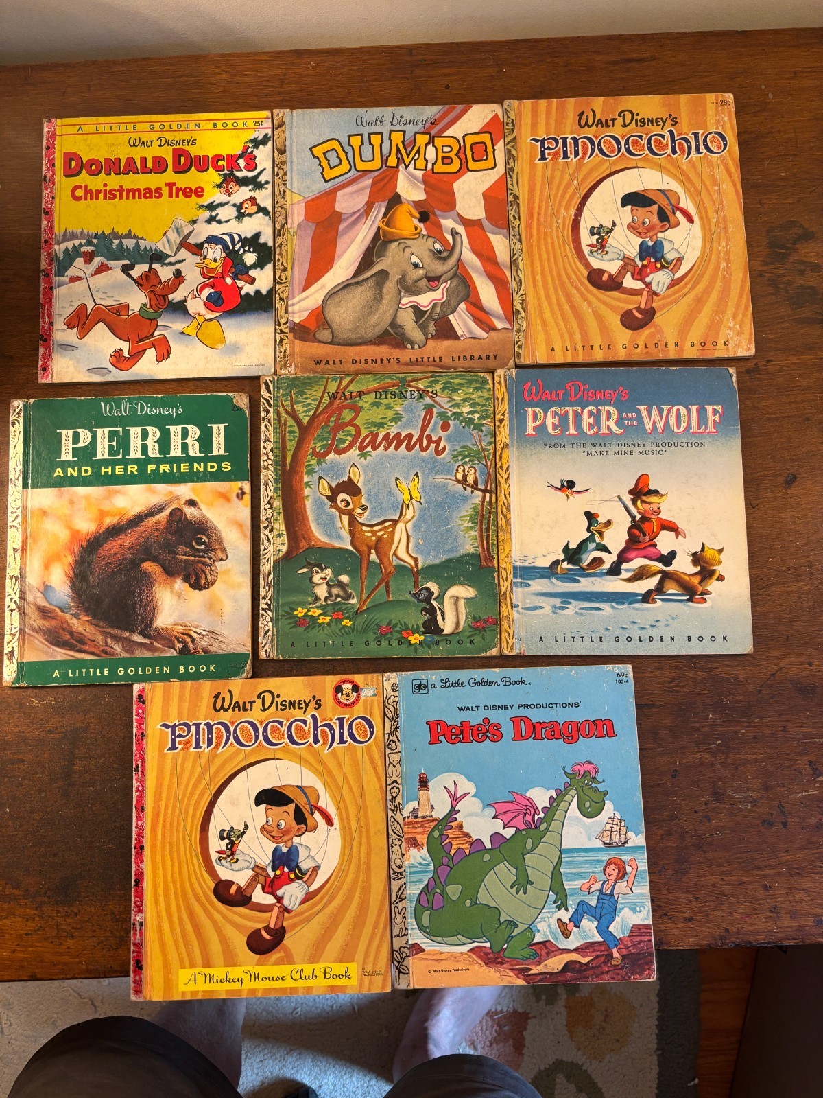 8 Disney Little Golden Books – reprints 60s-70s all have names inside cover VG