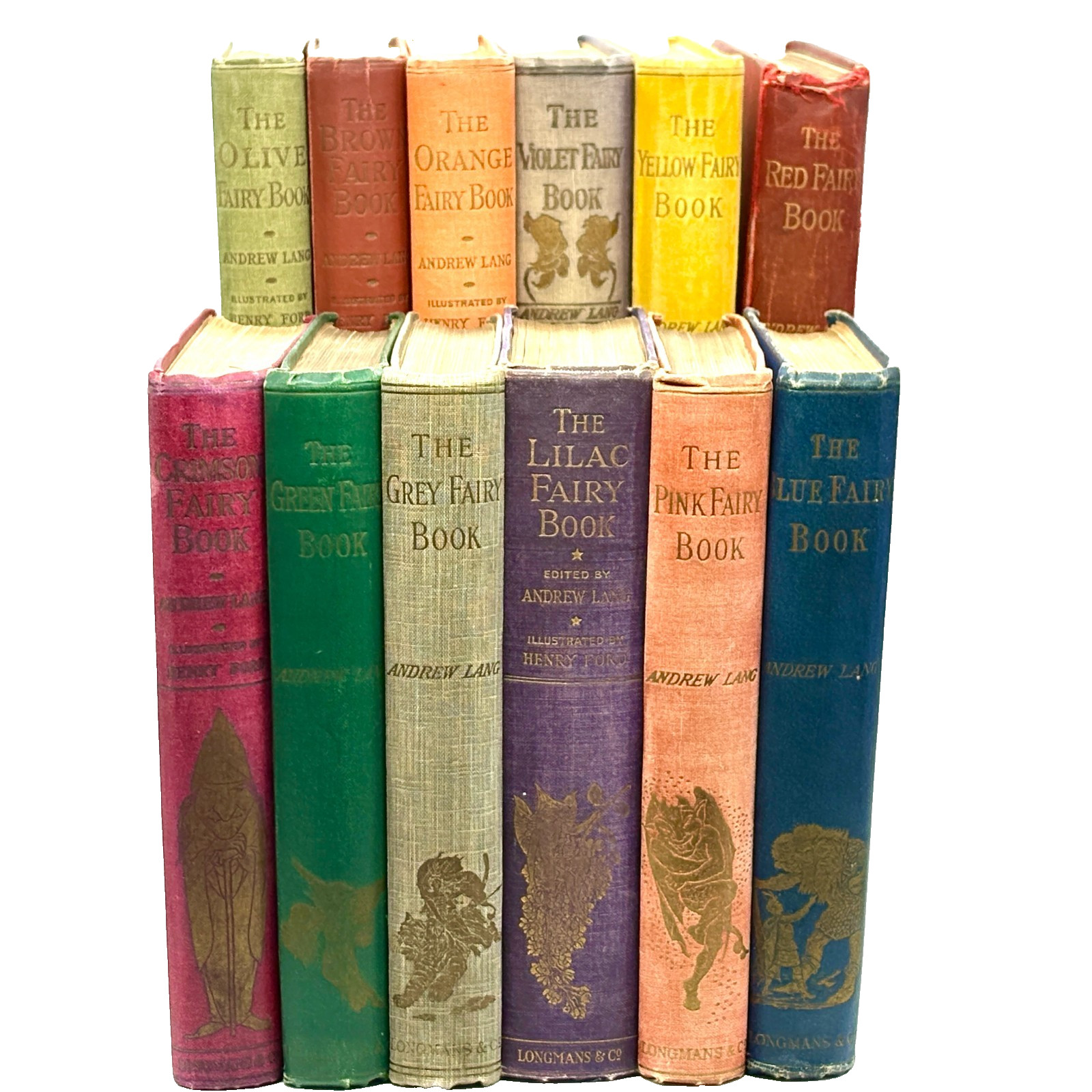 LANG, Andrew: Complete Set of 12 „Fairy Books“ [Longmans, 1890-1928] Red Blue