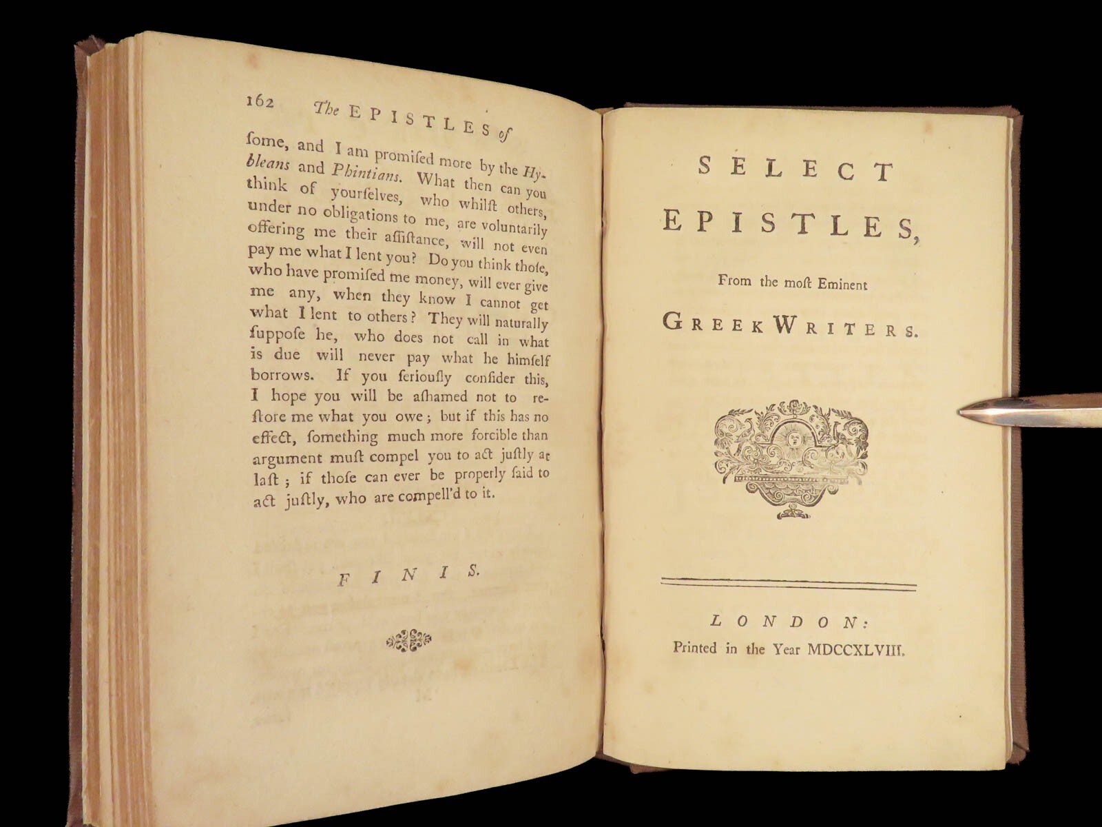 1749 Epistles of Phalaris 1ed GREEK Letters Demosthenes Pythagoras Hippocrates